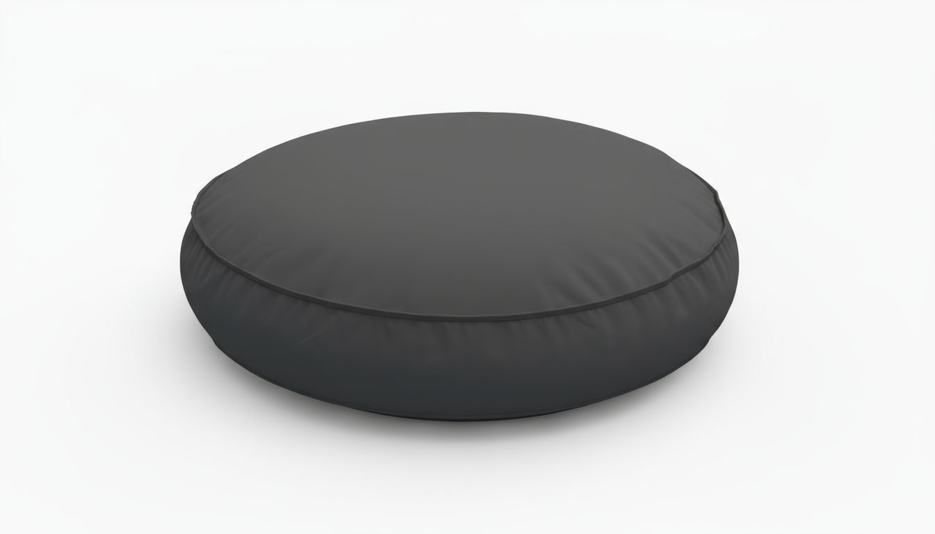 Pawesome Indoor/Outdoor Premium Round Dog Bed in Black Check