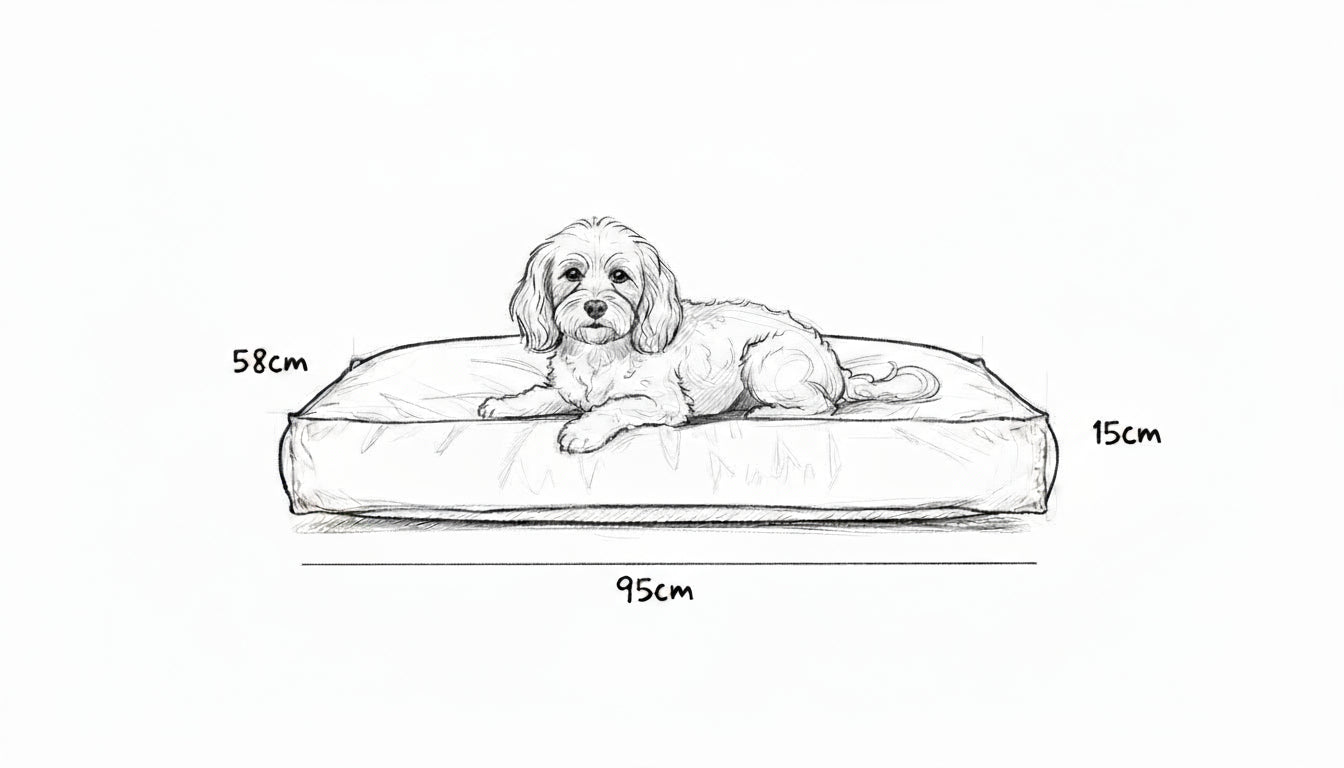 Pawesome Indoor/Outdoor Premium Rectangle Dog Bed in Tweed Beige