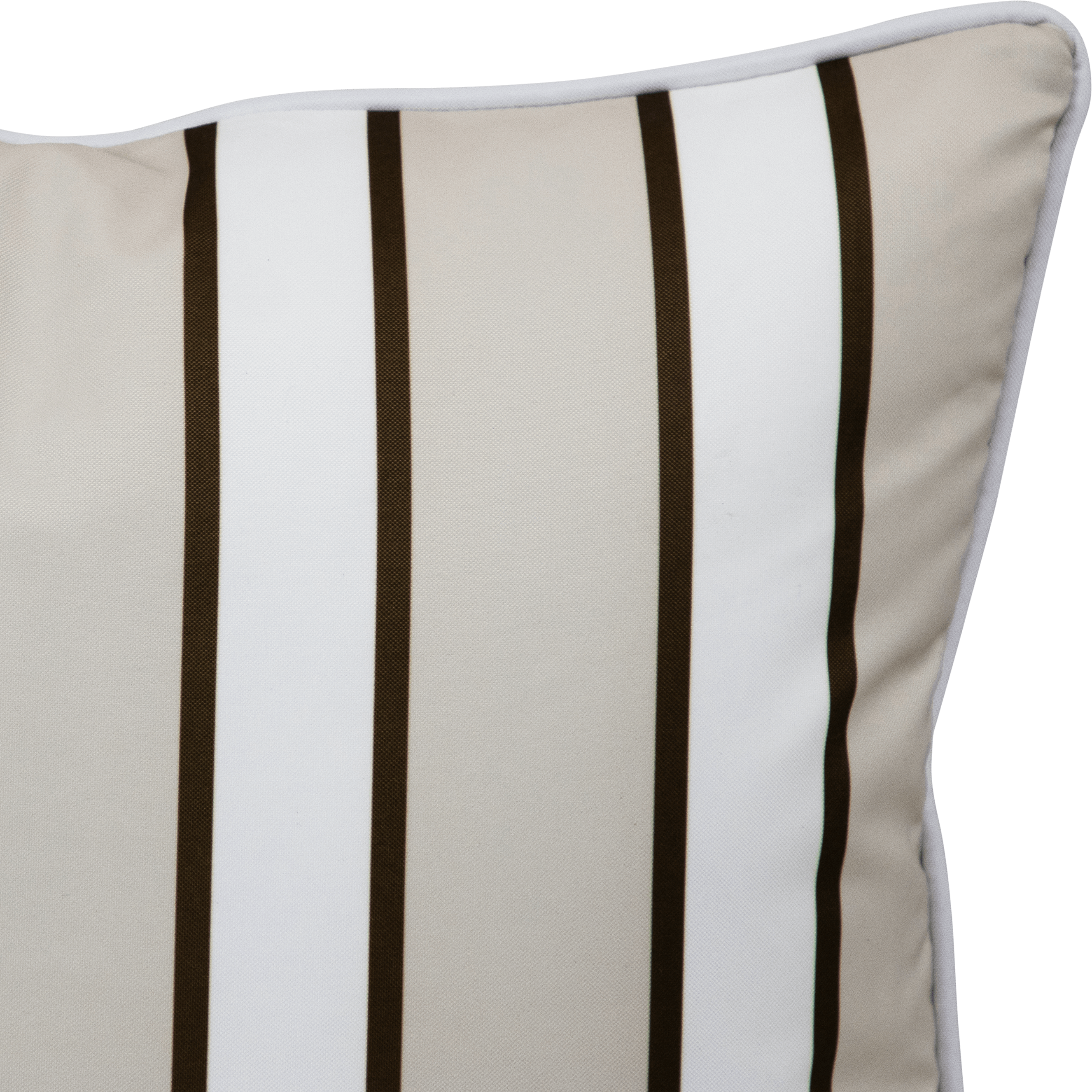 Bondi Stripe Almond Milk - 45 x 45 cm Piped Cushion