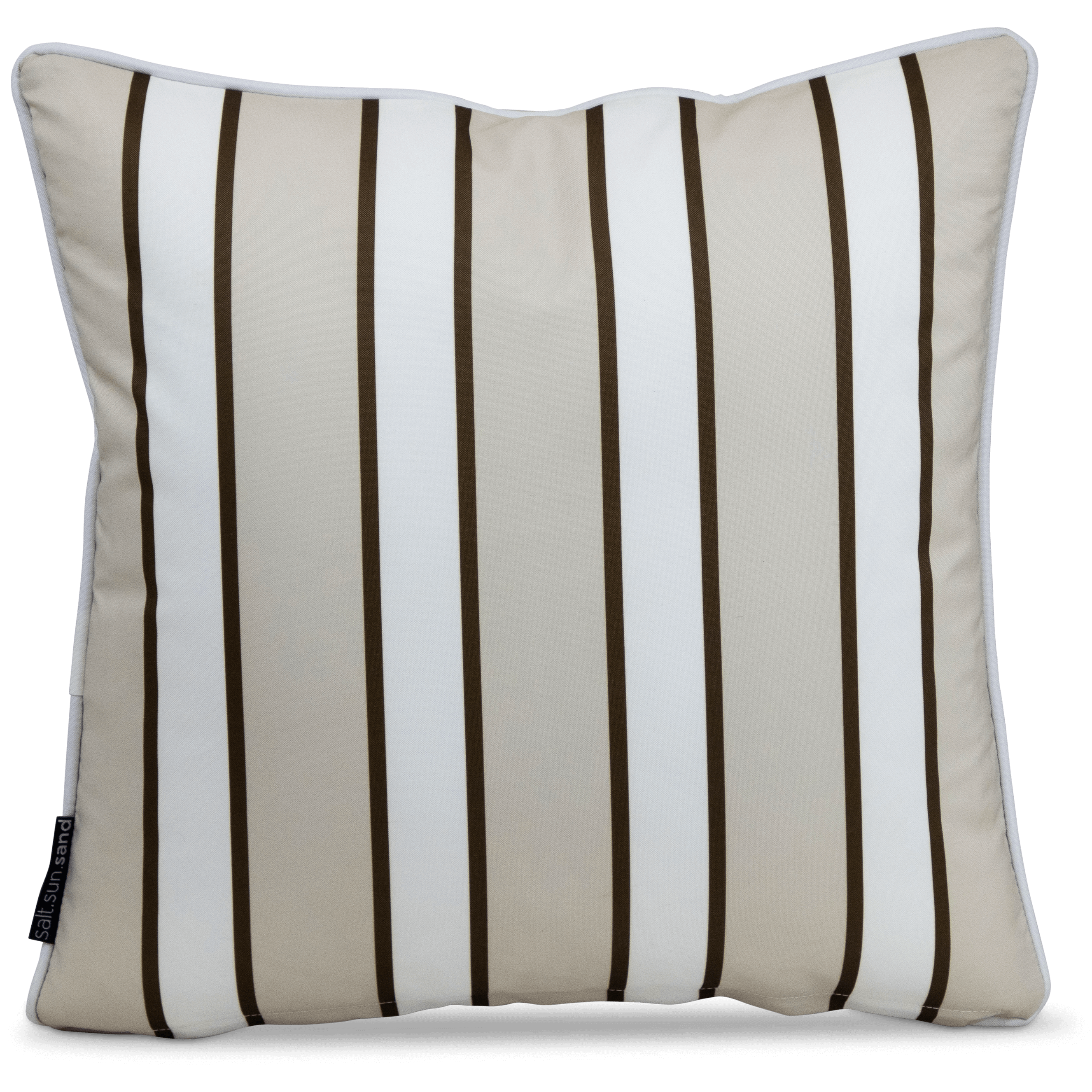 Bondi Stripe Almond Milk - 45 x 45 cm Piped Cushion