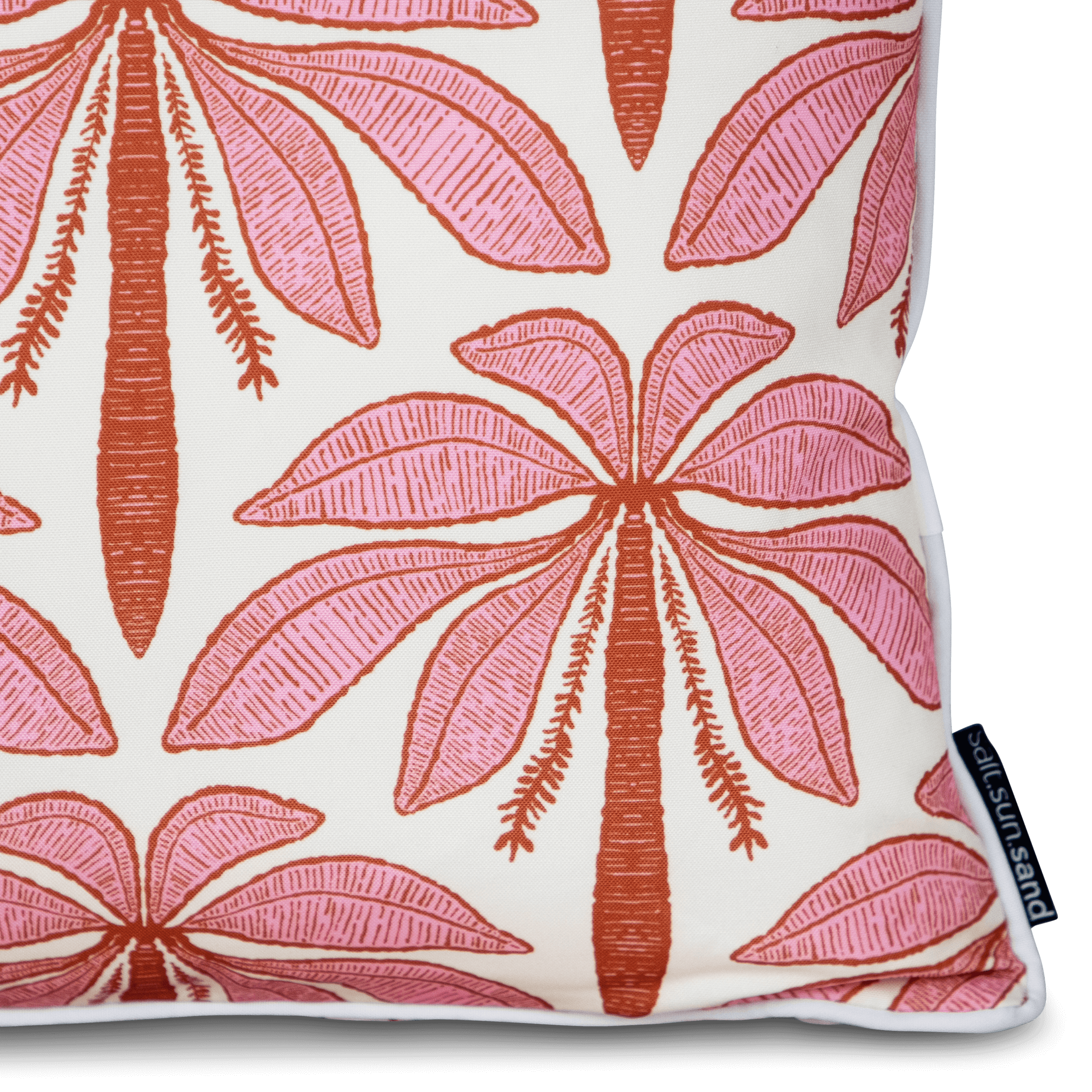 Bondi Palm Beachy - 45 x 45 cm Piped Cushion