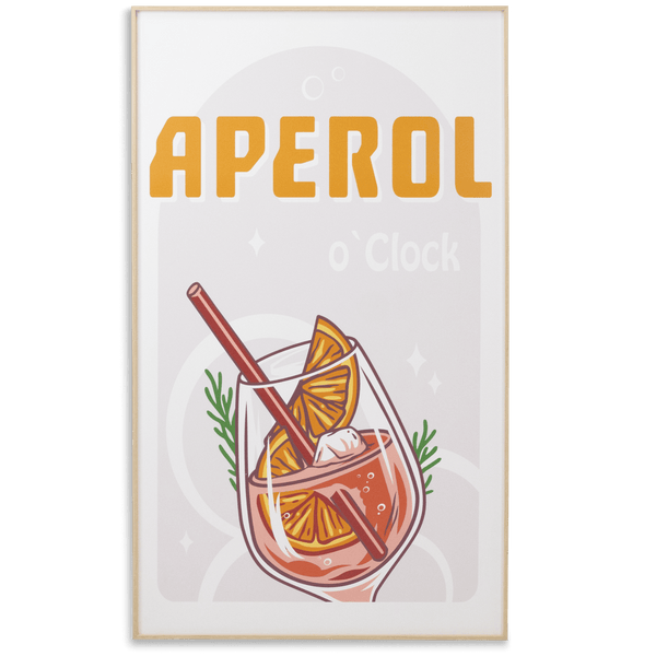 Aperol O'clock - 60 x 100cm Outdoor UV Wall Art with Beech Aluminium Frame