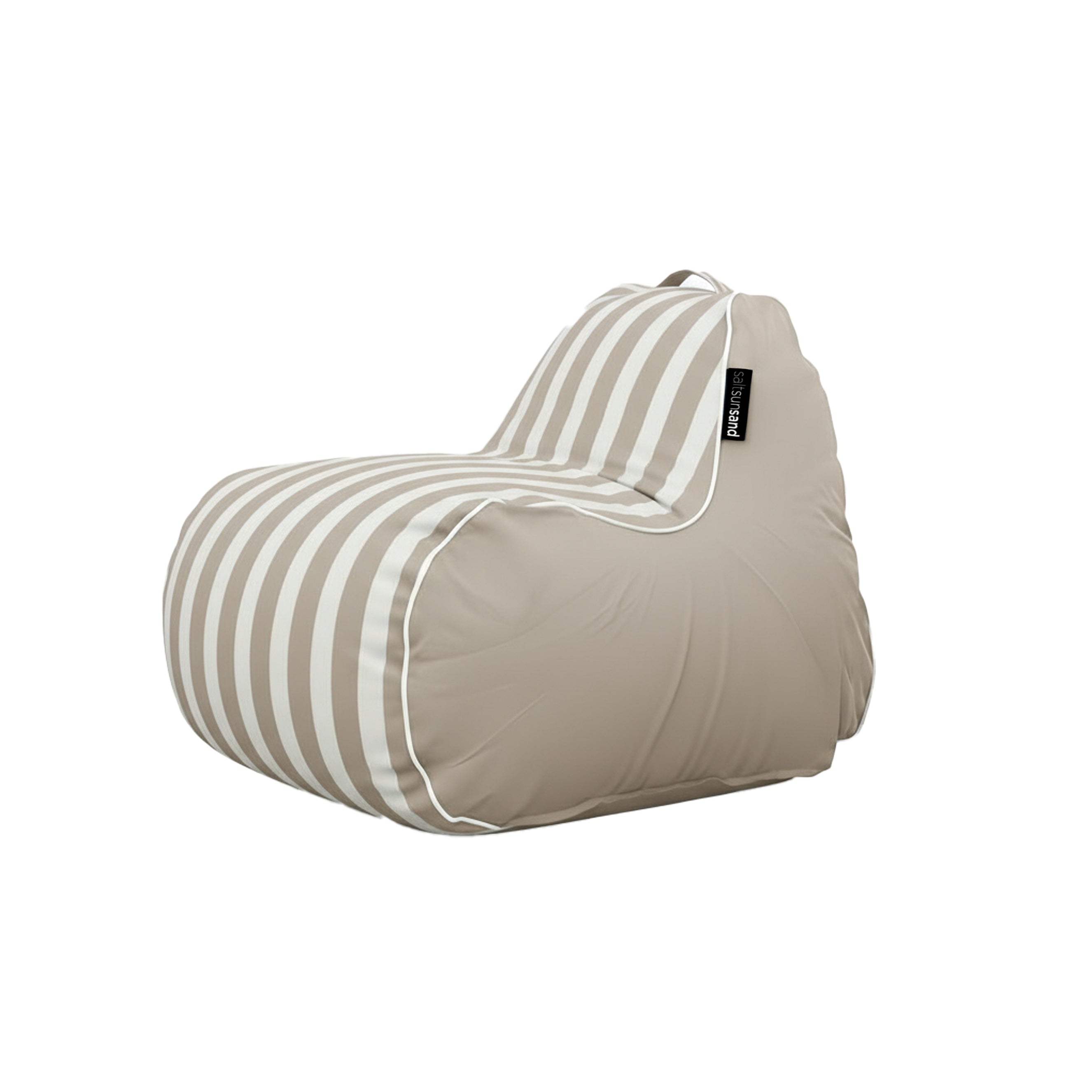 Byron Bay Outdoor Waterproof Bean Bag in Taupe Stripe