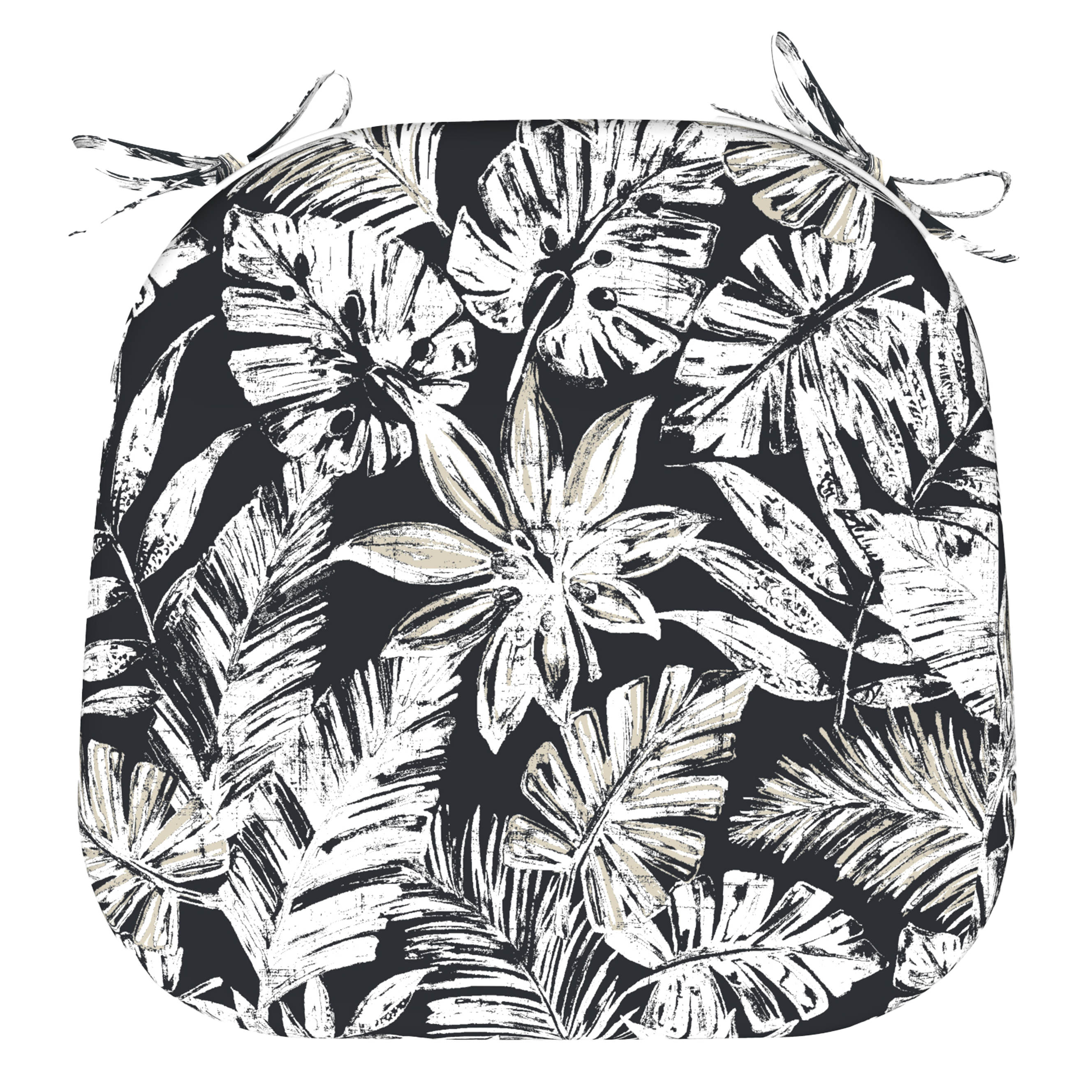 Tahiti Black Escape Rounded Outdoor Chair Pad - 40x42x5cm