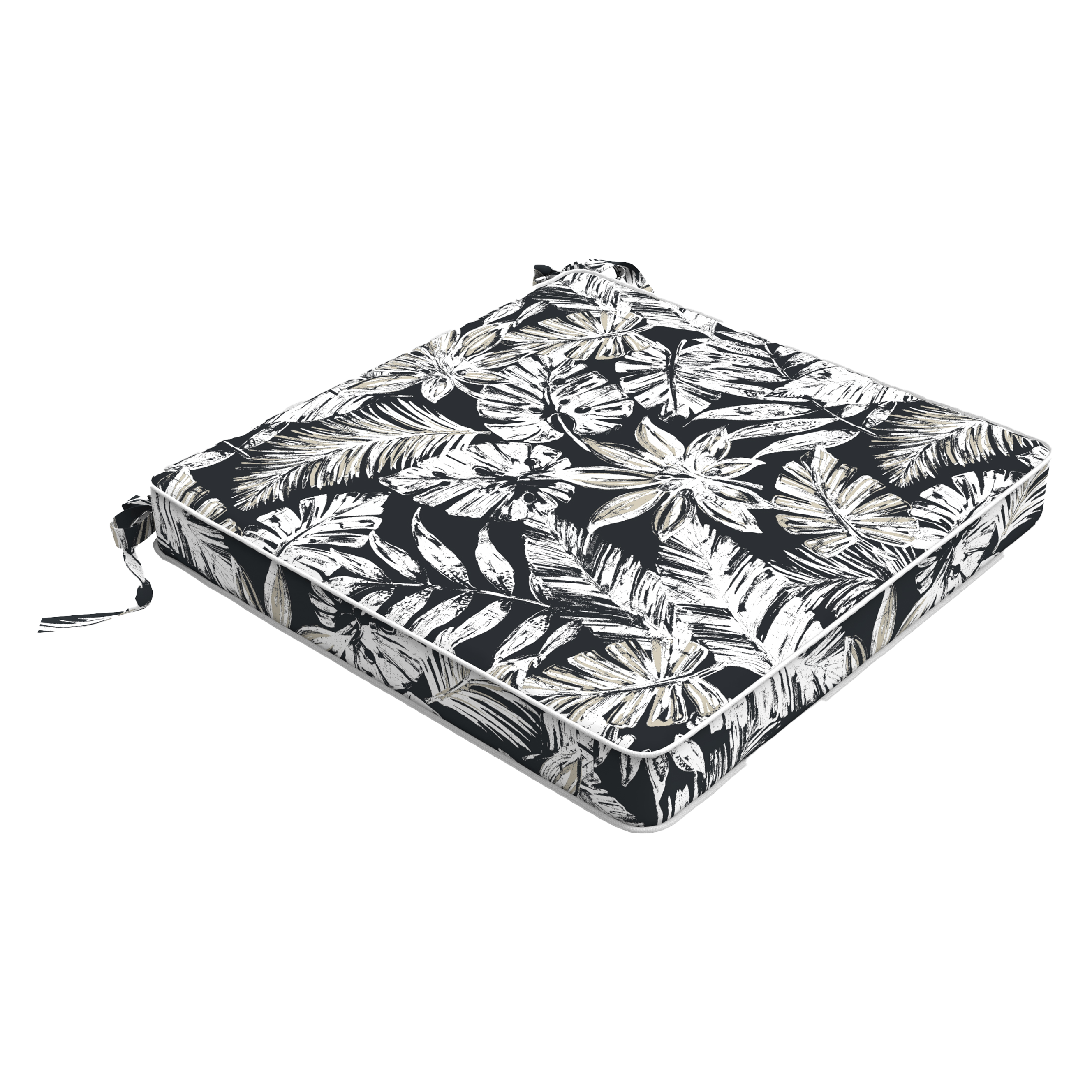 Tahiti Black Escape Square Outdoor Chair Pad - 43x43x4cm