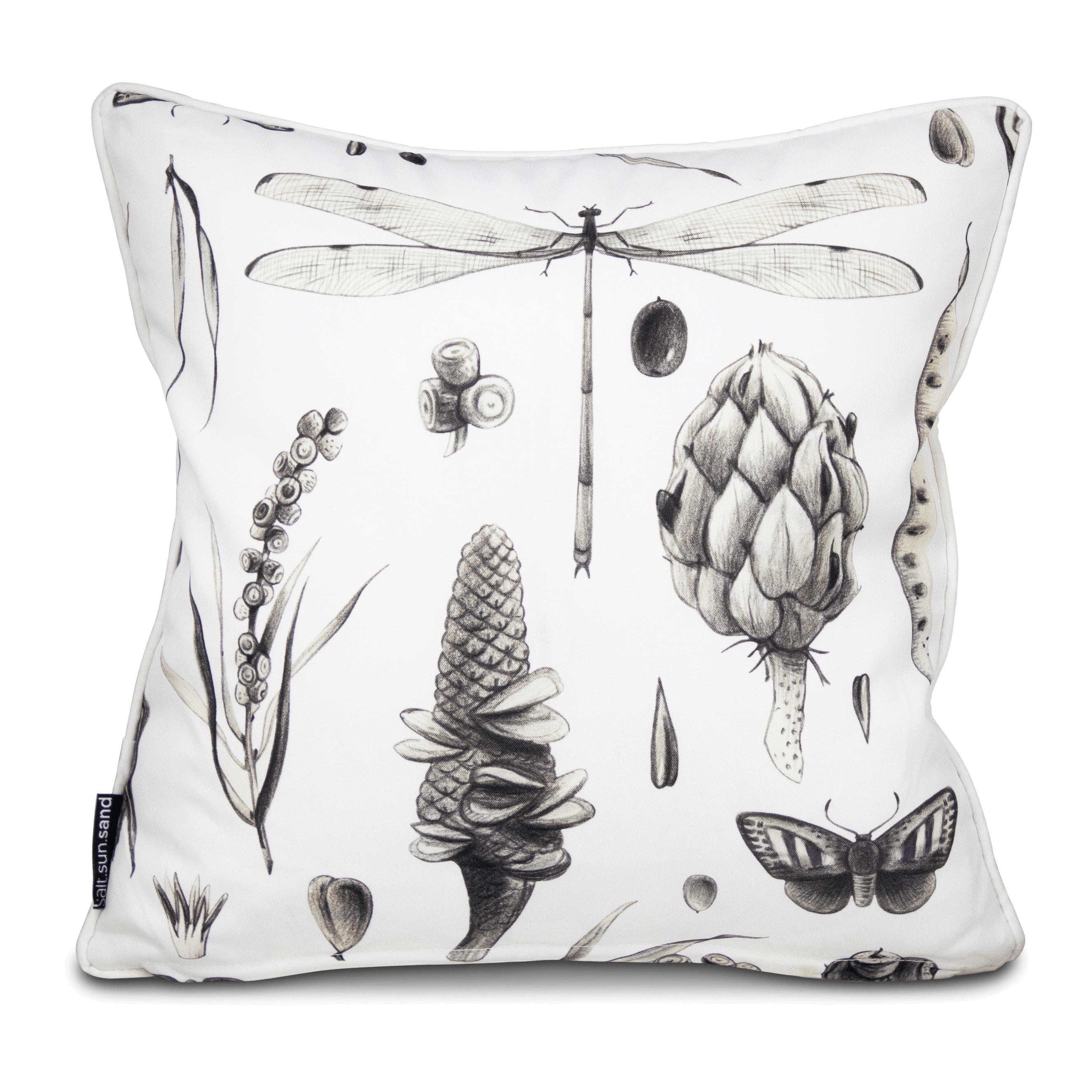 Bondi Botanica Sketch - 45 x 45 cm Piped Cushion