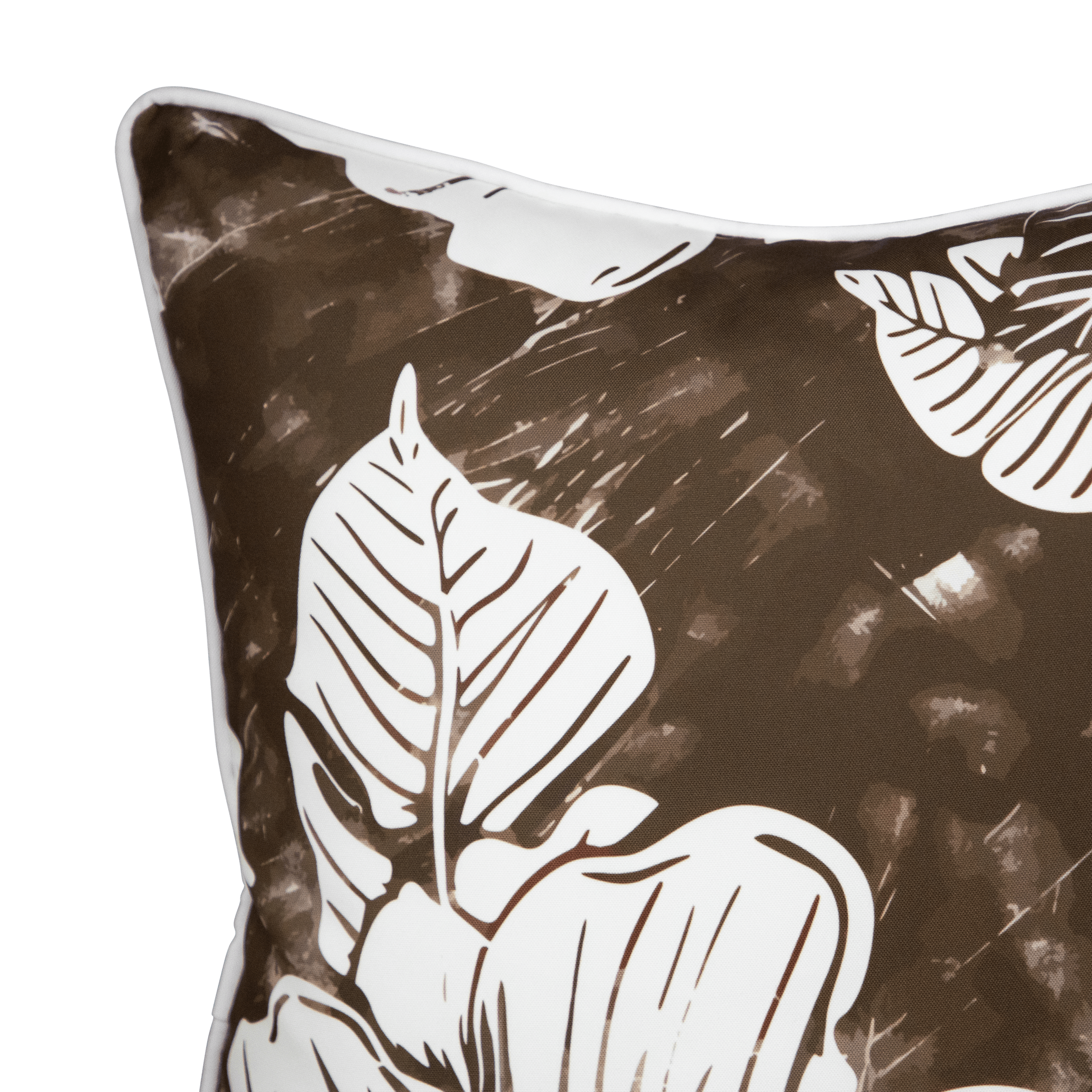 Bondi Cocoa Hibiscus - 45 x 45 cm Piped Cushion