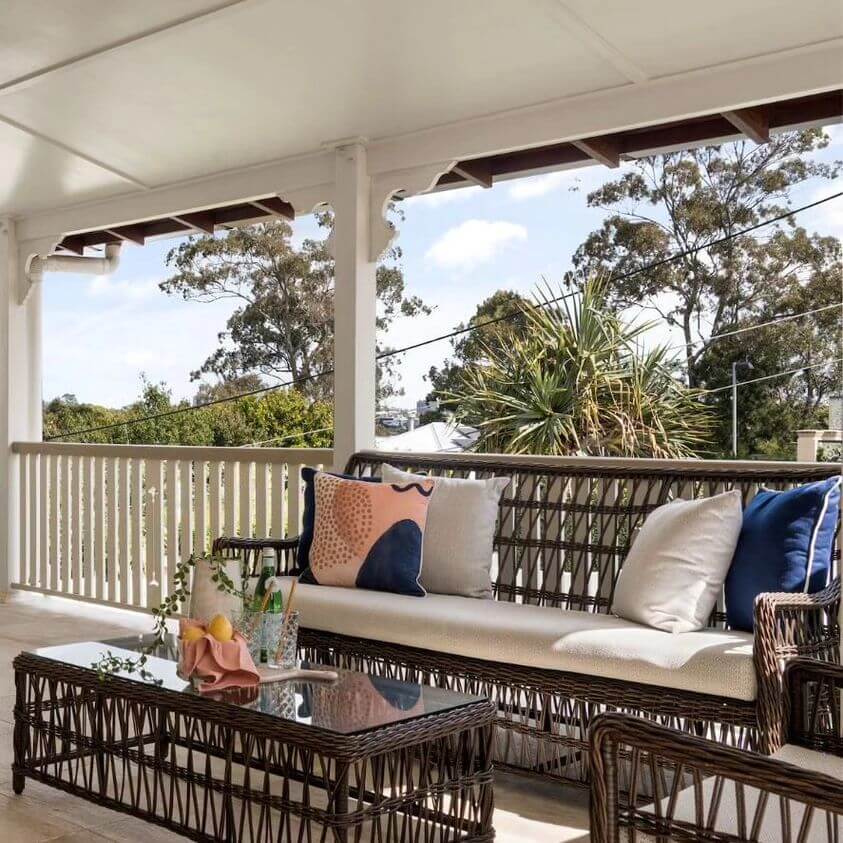 Bondi Solid Navy - 45 x 45 cm Piped Outdoor Cushion