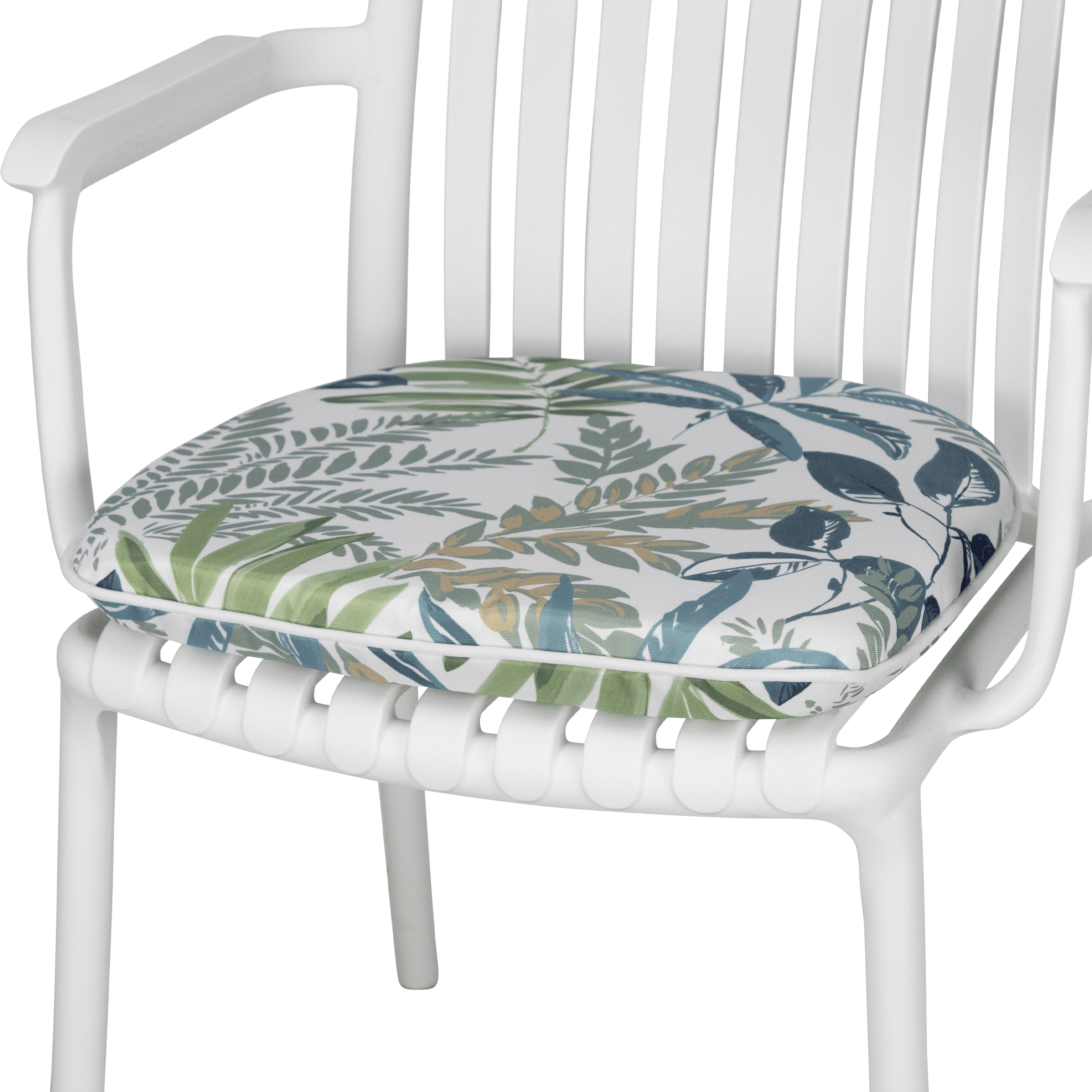 Tahiti Evergreen Rounded Outdoor Chair Pad - 40x42x5cm