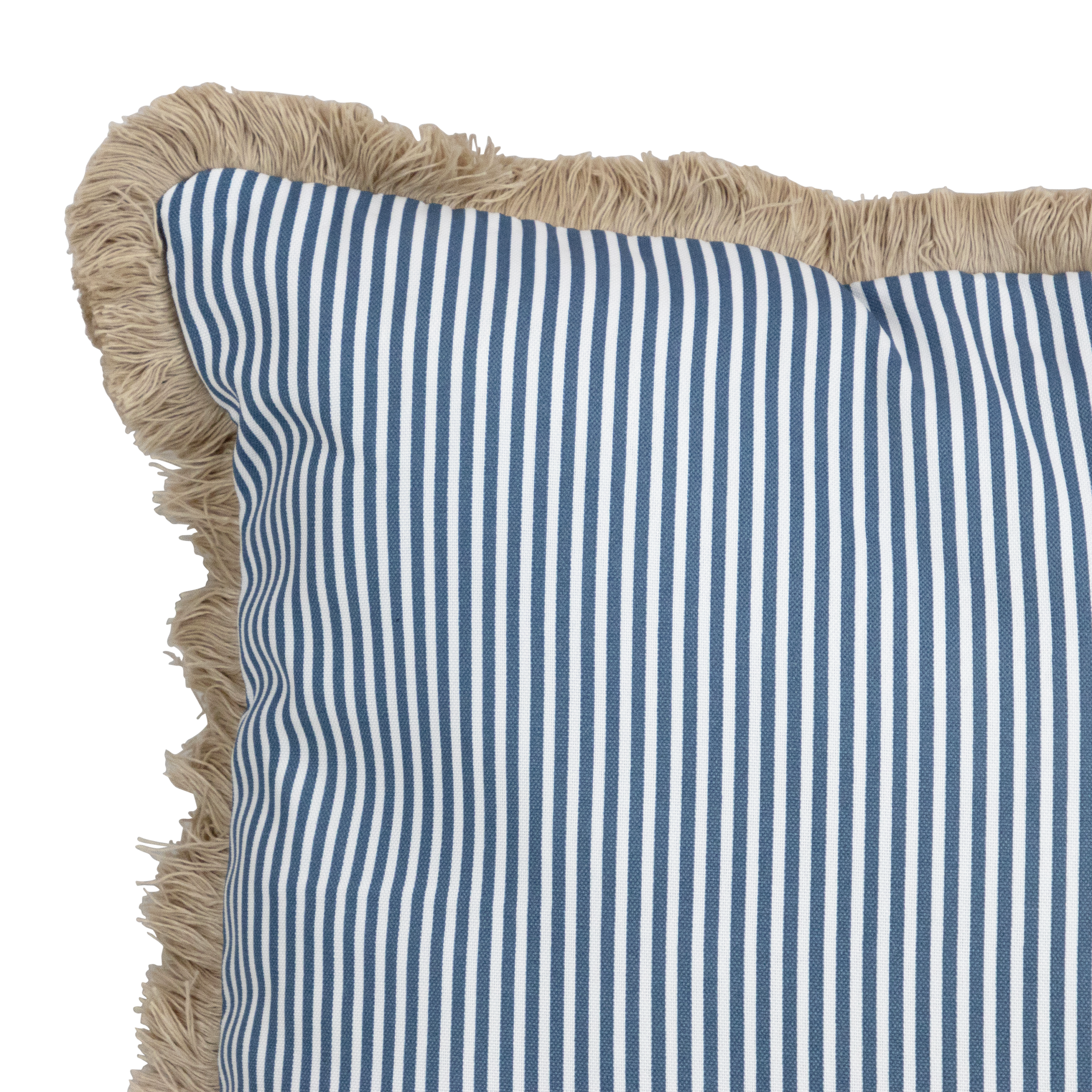 Tahiti Marine Stripe - 30x50cm Fringed Outdoor Cushion