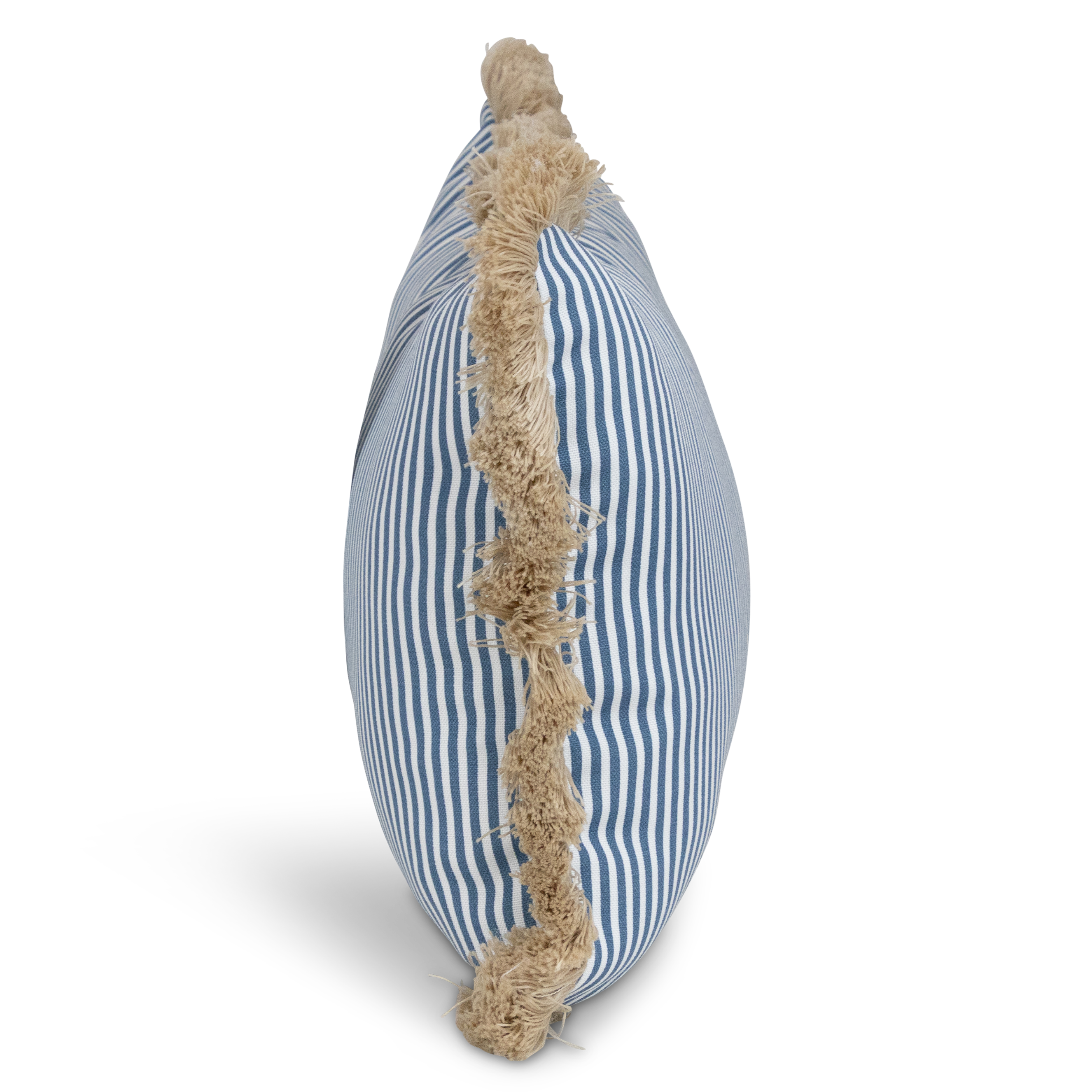 Tahiti Marine Stripe - 30x50cm Fringed Outdoor Cushion