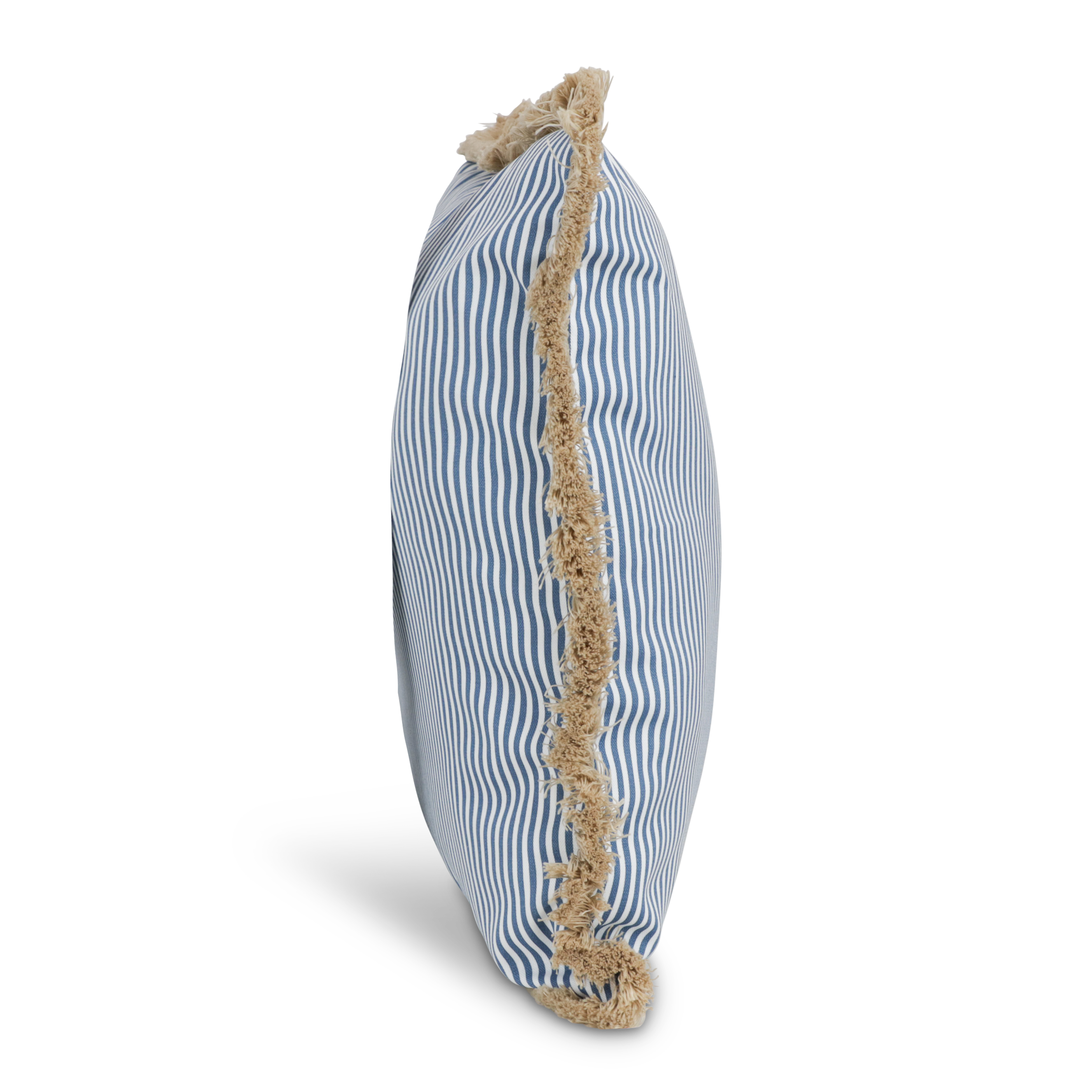 Tahiti Marine Stripe - 50x50cm Fringed Outdoor Cushion