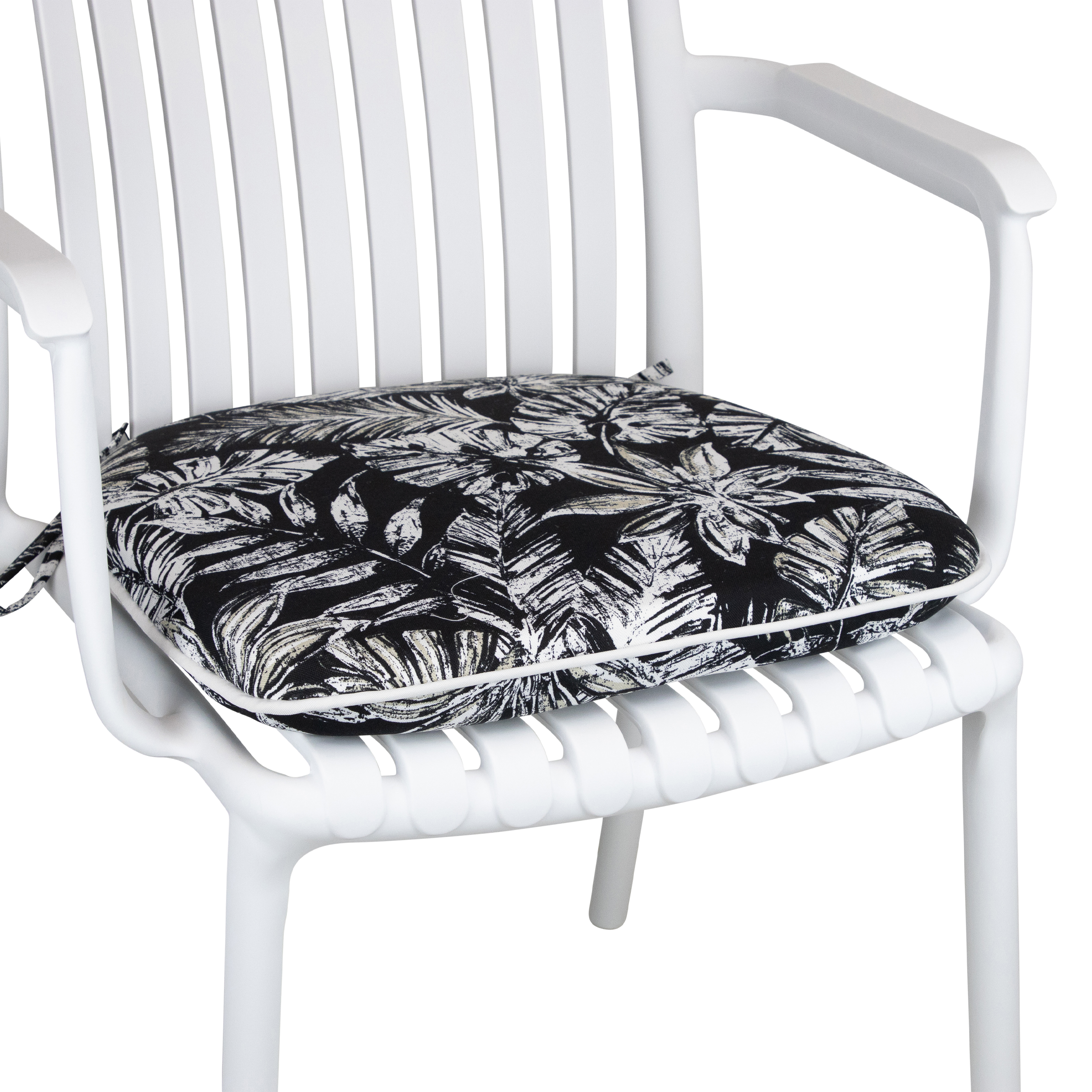 Tahiti Black Escape Rounded Outdoor Chair Pad - 40x42x5cm