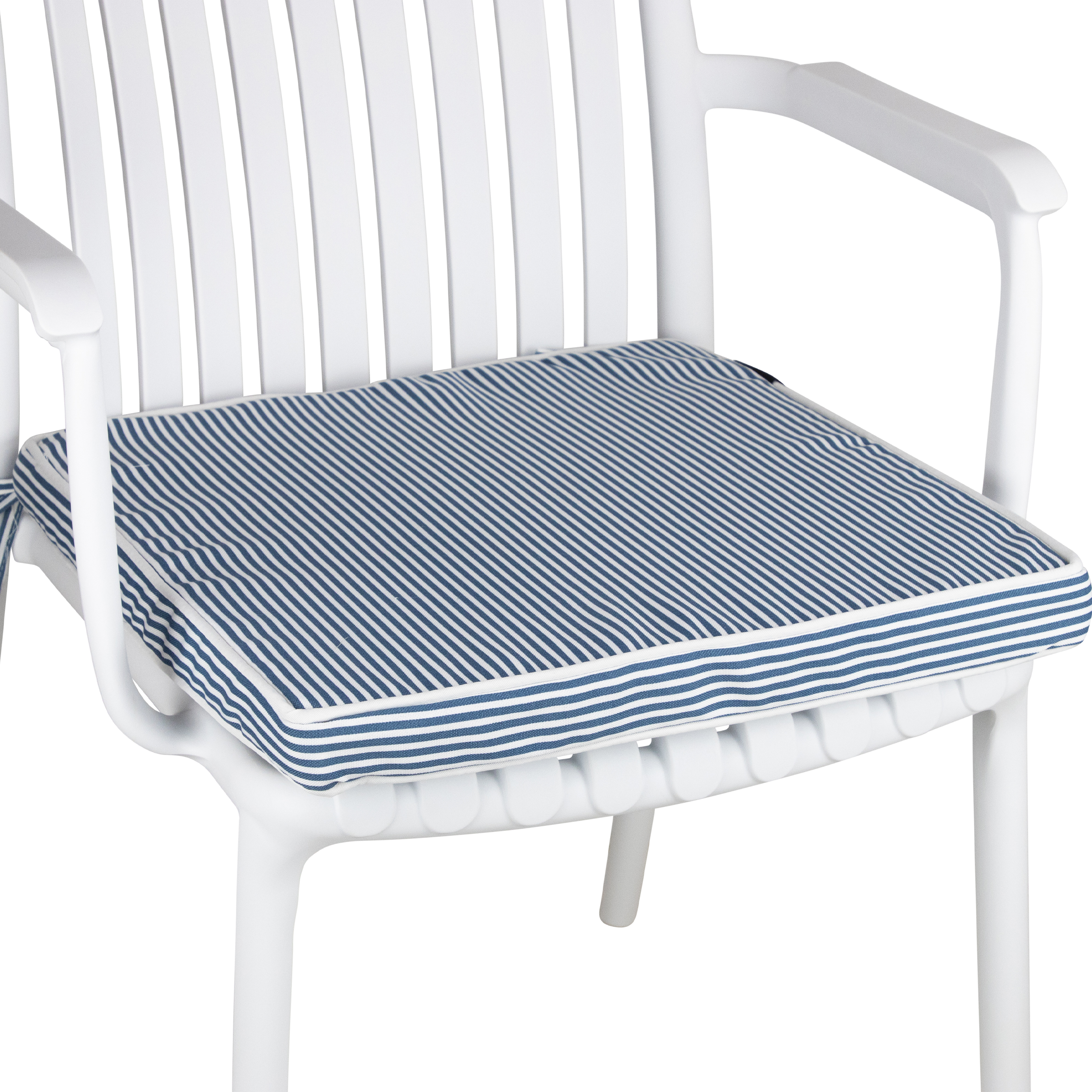 Tahiti Marine Stripe Square Outdoor Chair Pad - 43x43x4cm