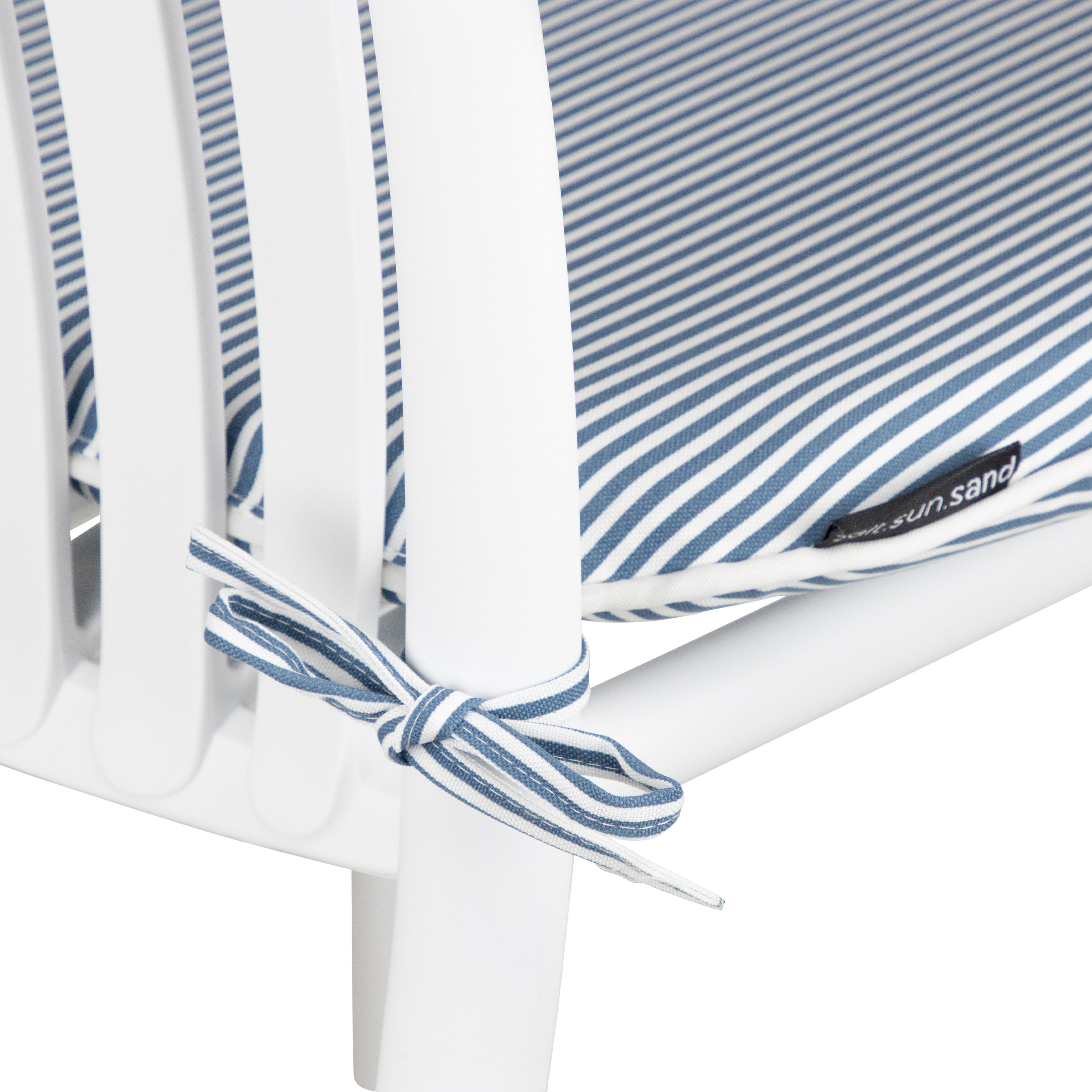 Tahiti Marine Stripe Rounded Outdoor Chair Pad - 40x42x5cm