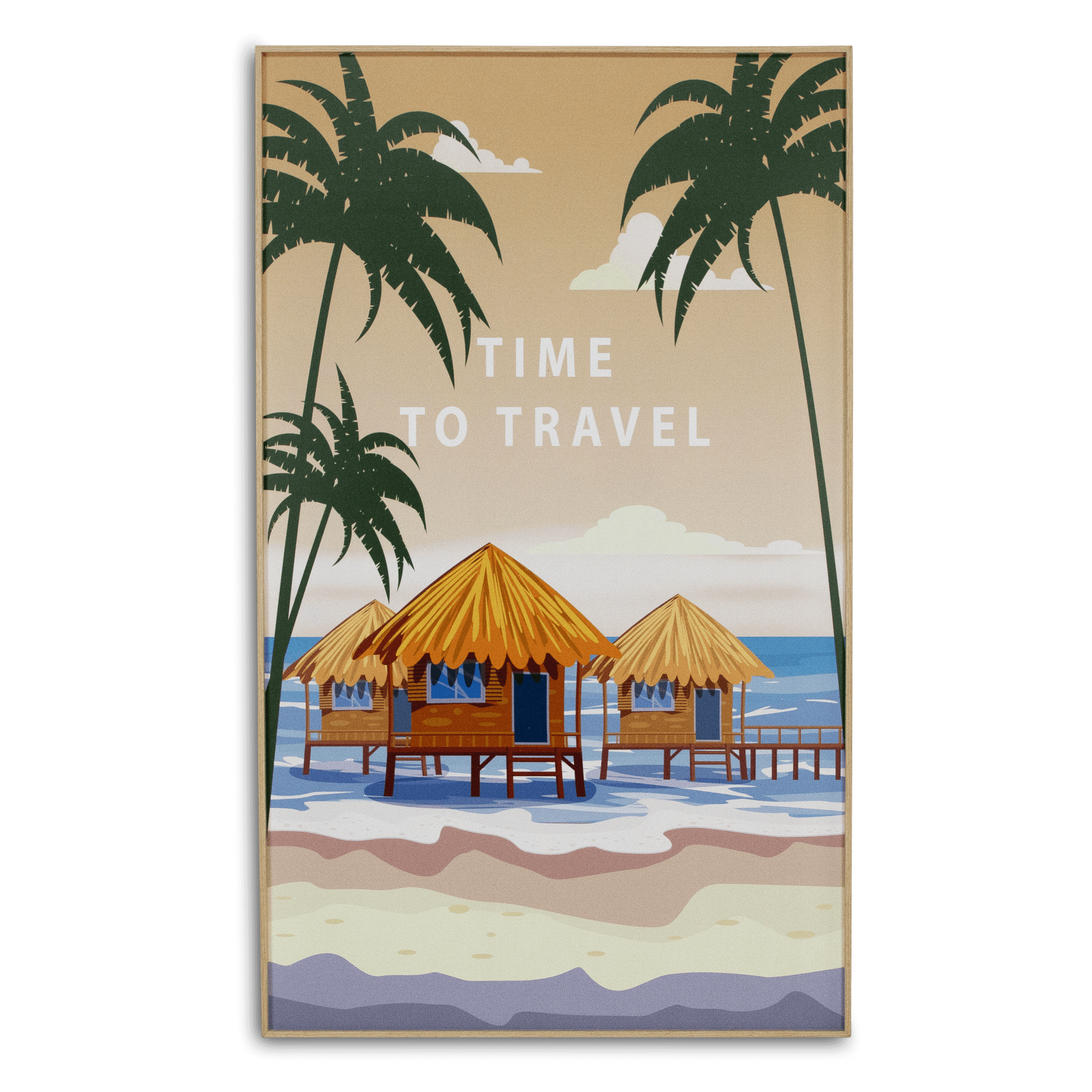 Time To Travel - 60 x 100cm Outdoor UV Wall Art with Beech Aluminium Frame