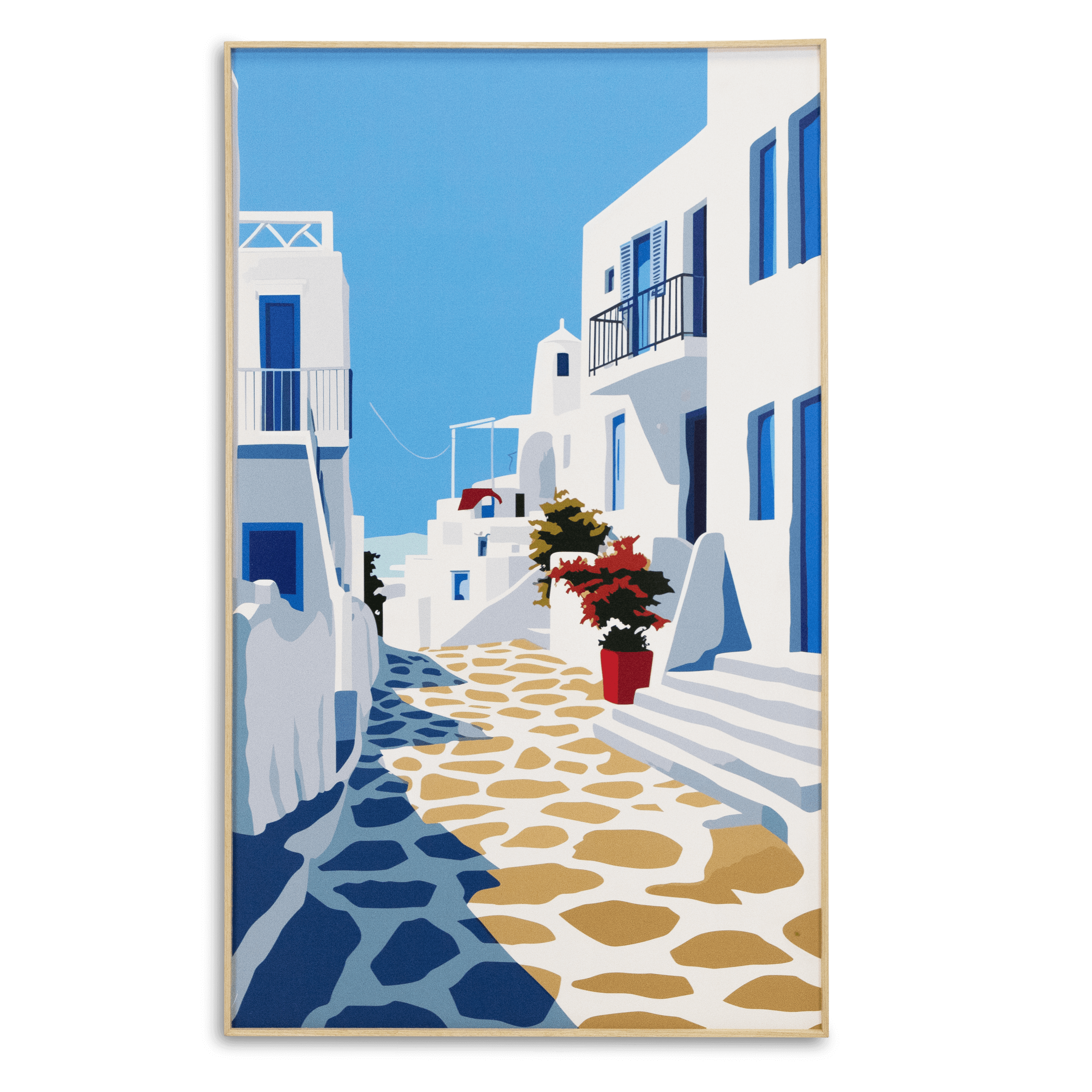 Island Strolling - 60 x 100cm Outdoor UV Wall Art with Beech Aluminium Frame