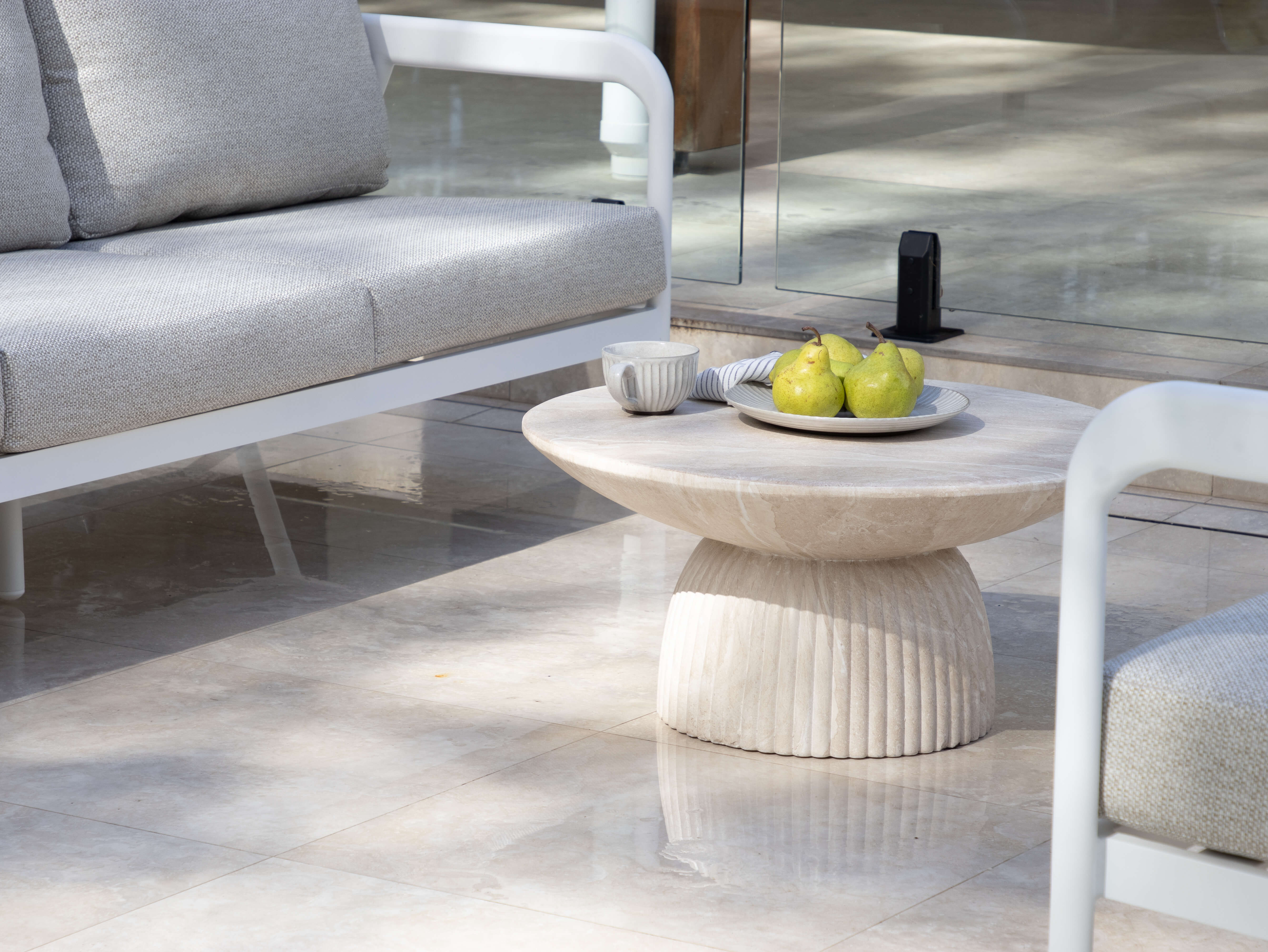 Roma Coffee Table in MGO Travertine Finish