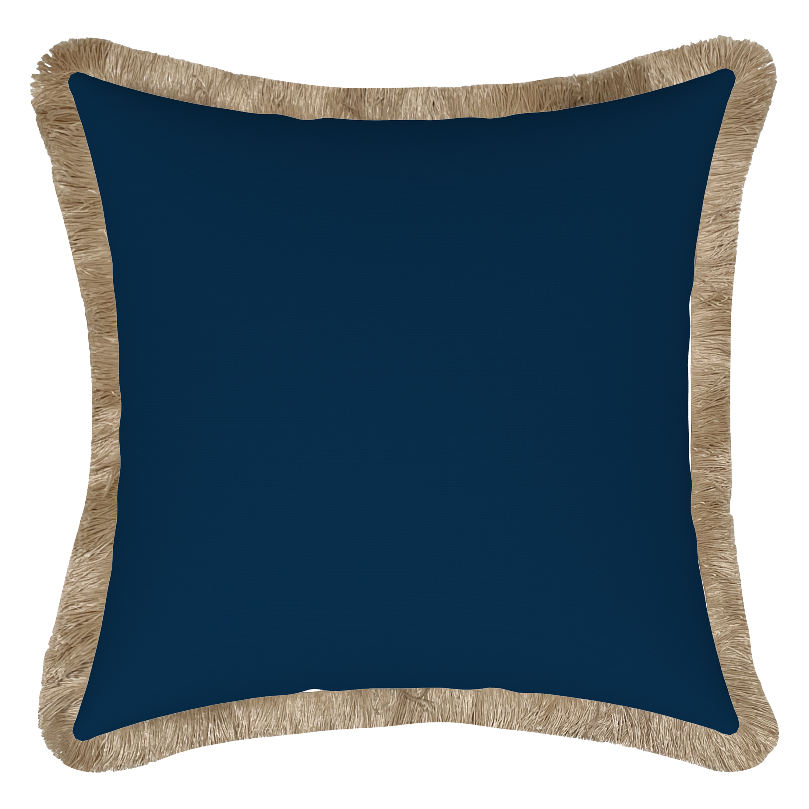 Tahiti Navy - 50x50cm Fringed Outdoor Cushion
