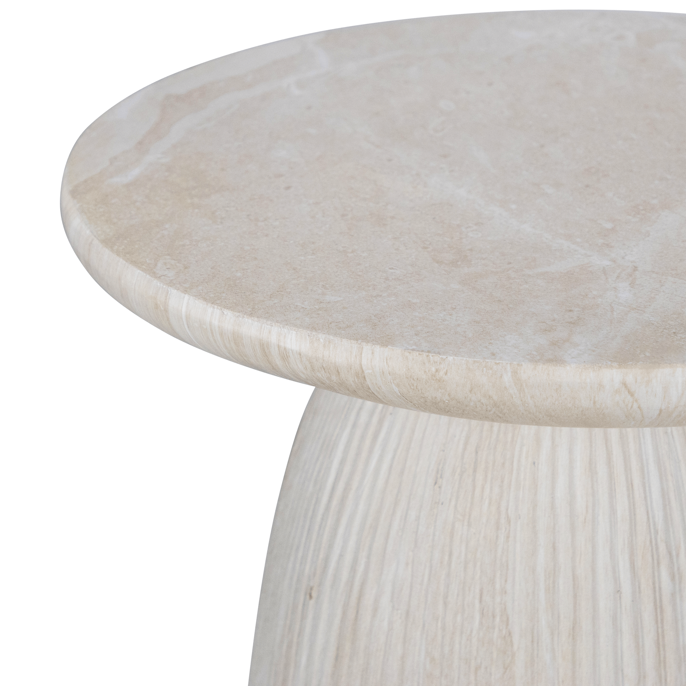 Roma Side Table in MGO Travertine Finish