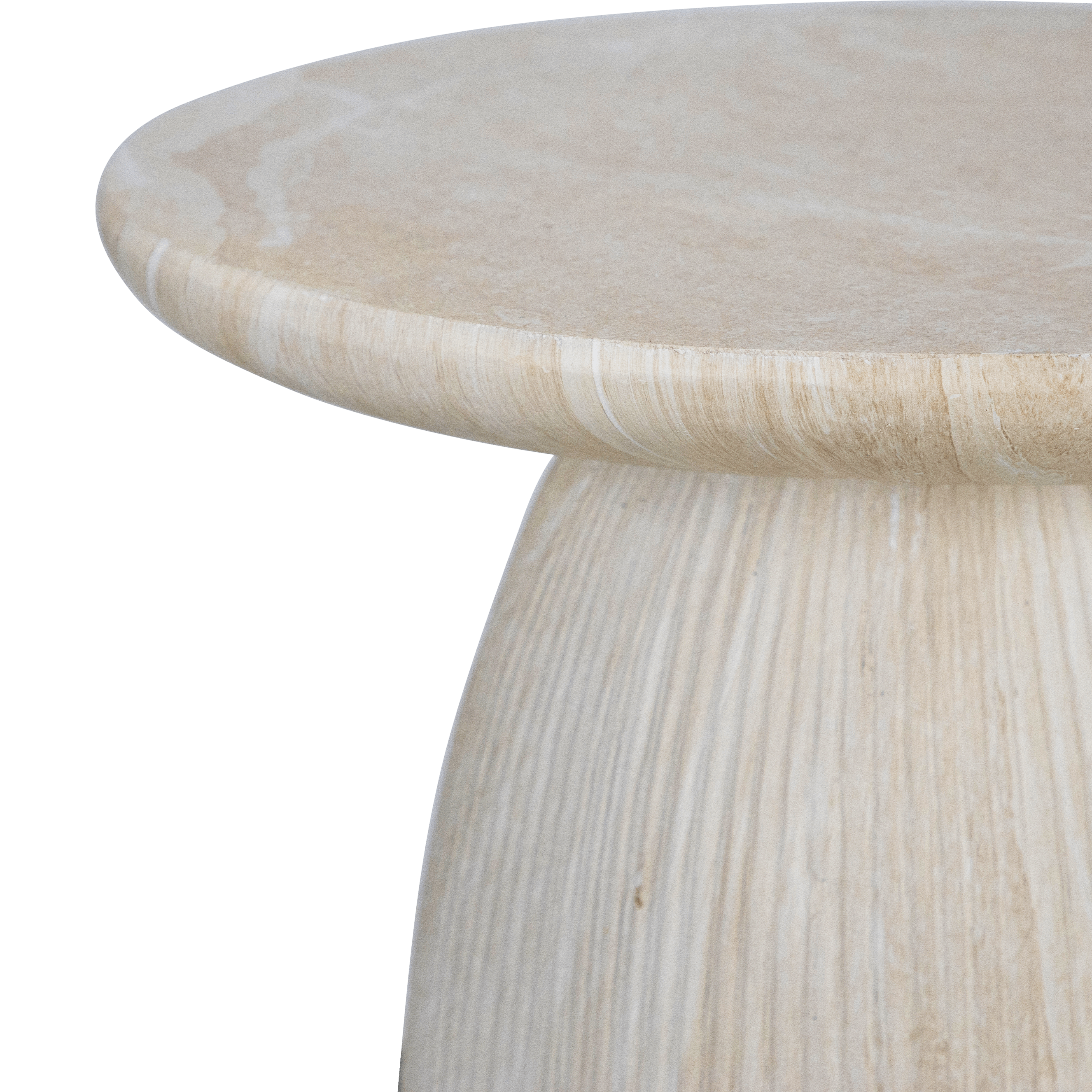 Roma Side Table in MGO Travertine Finish