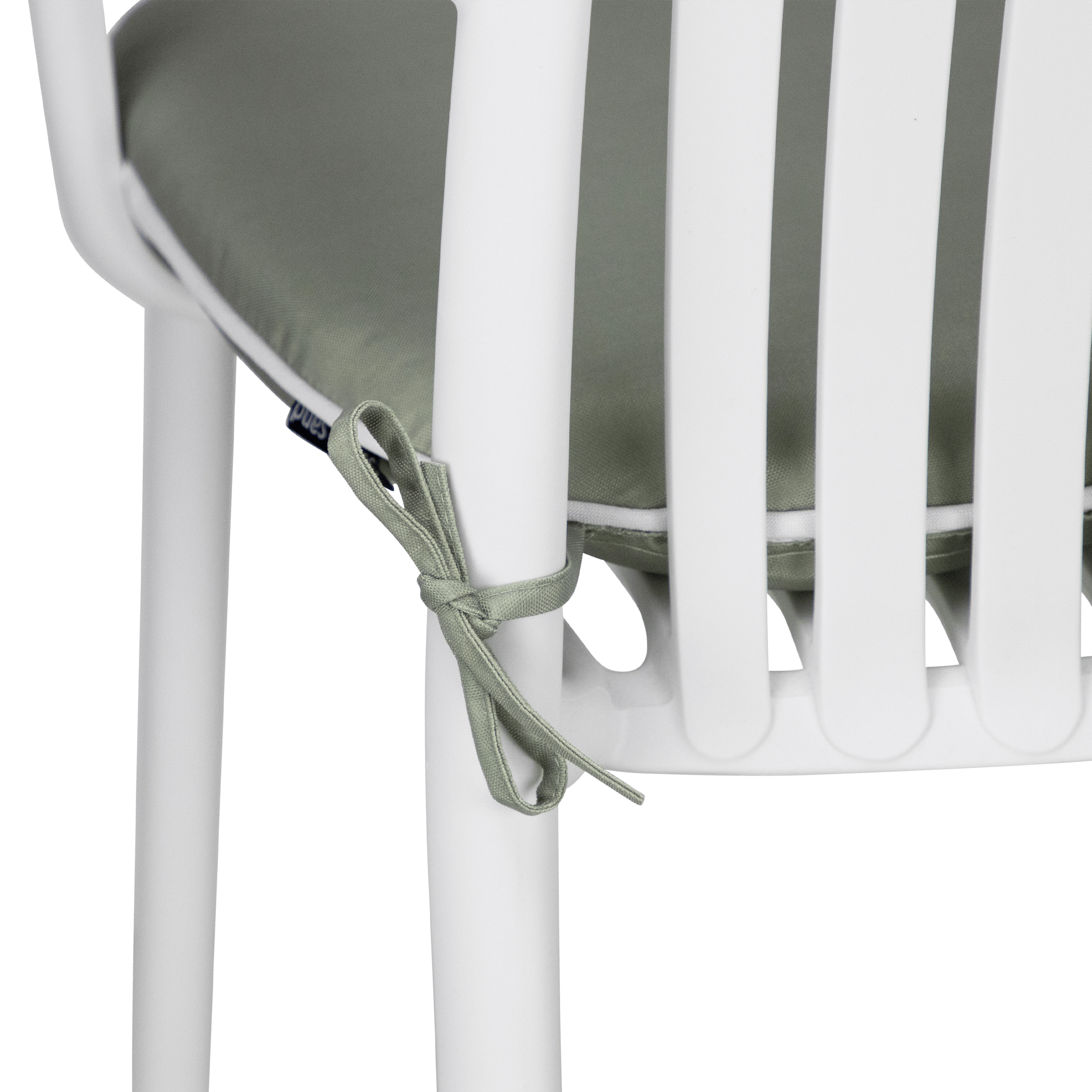 Tahiti Sage Rounded Outdoor Chair Pad - 40x42x5cm