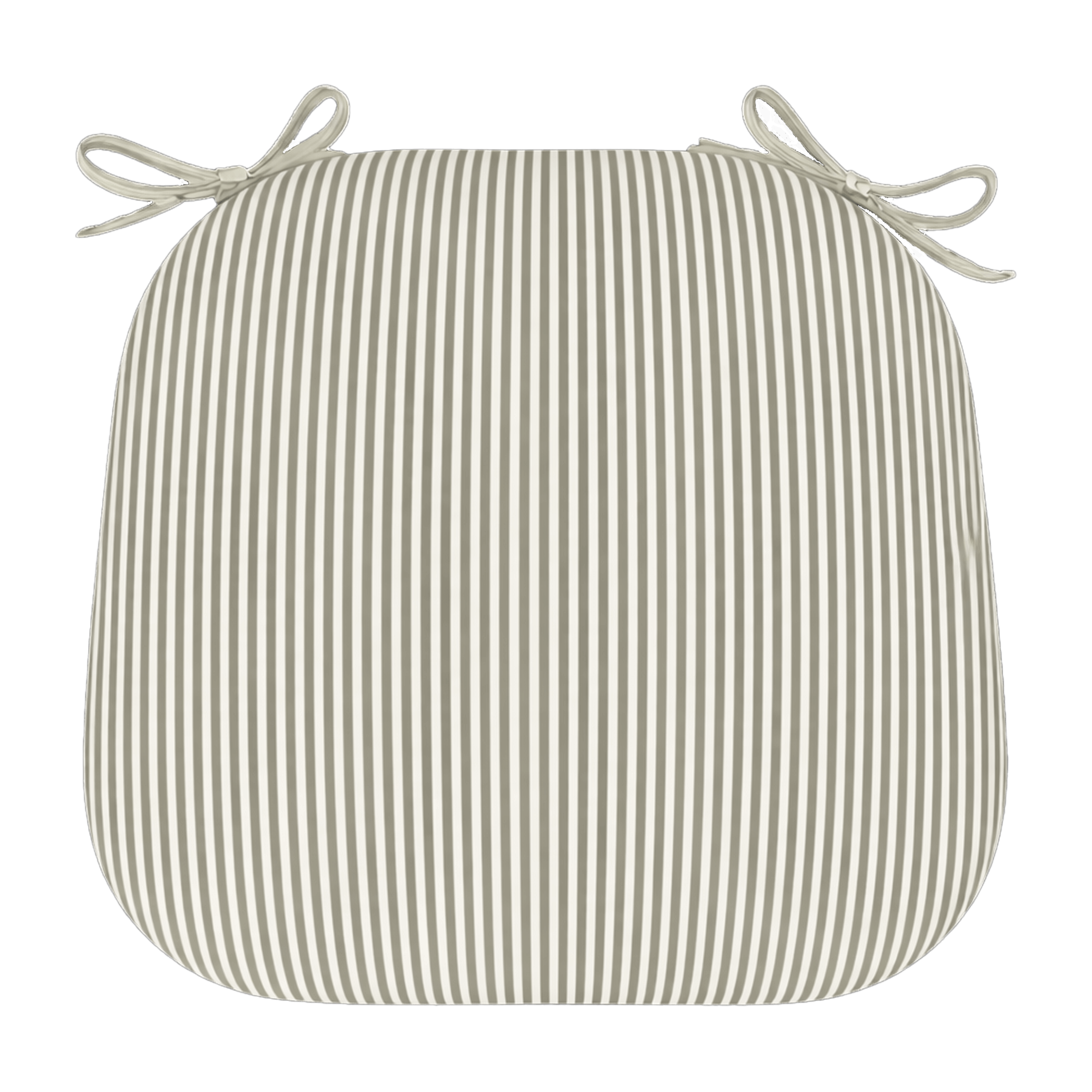 Tahiti Sage Stripe Rounded Outdoor Chair Pad - 40x42x5cm