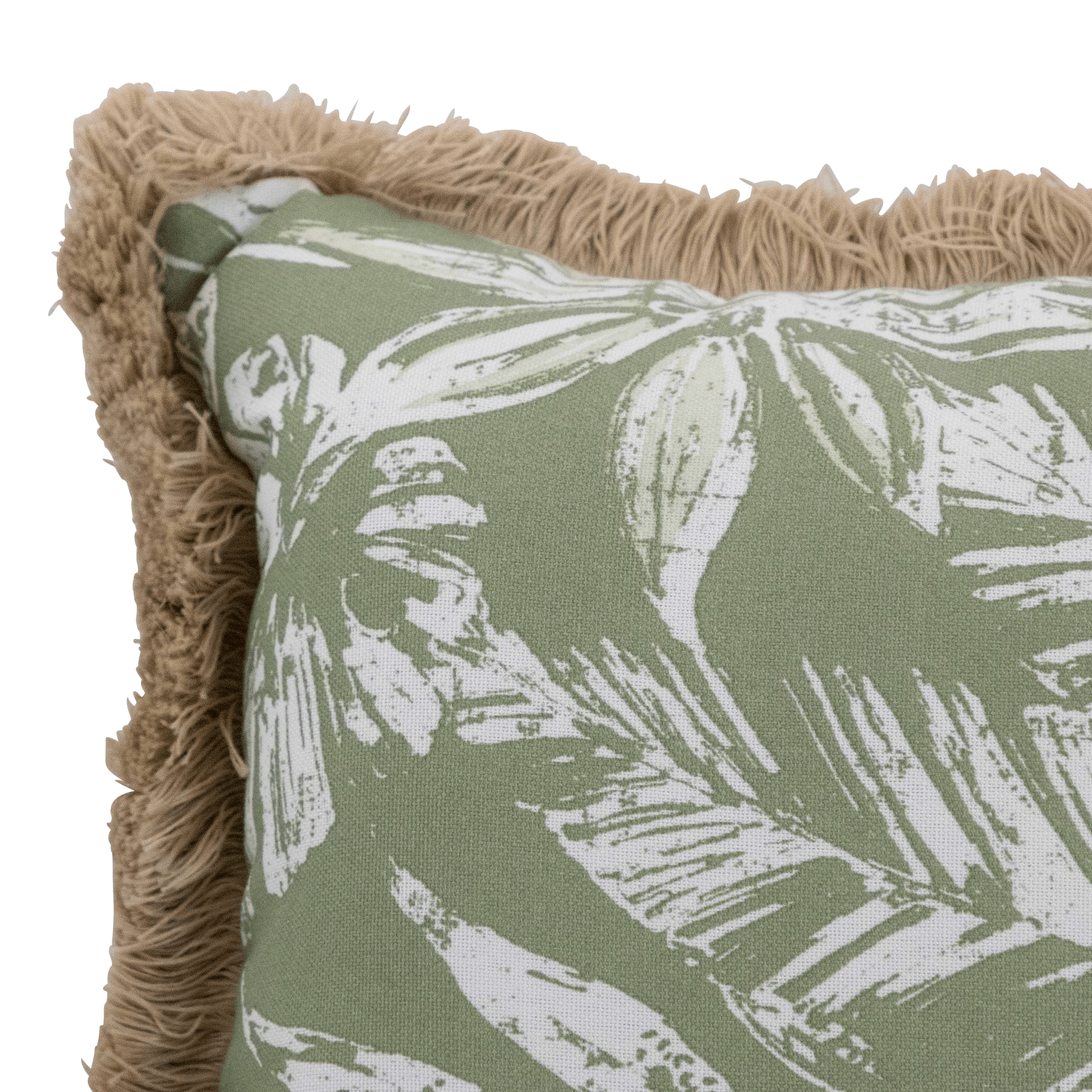Tahiti Sage Escape - 30x50cm Fringed Outdoor Cushion