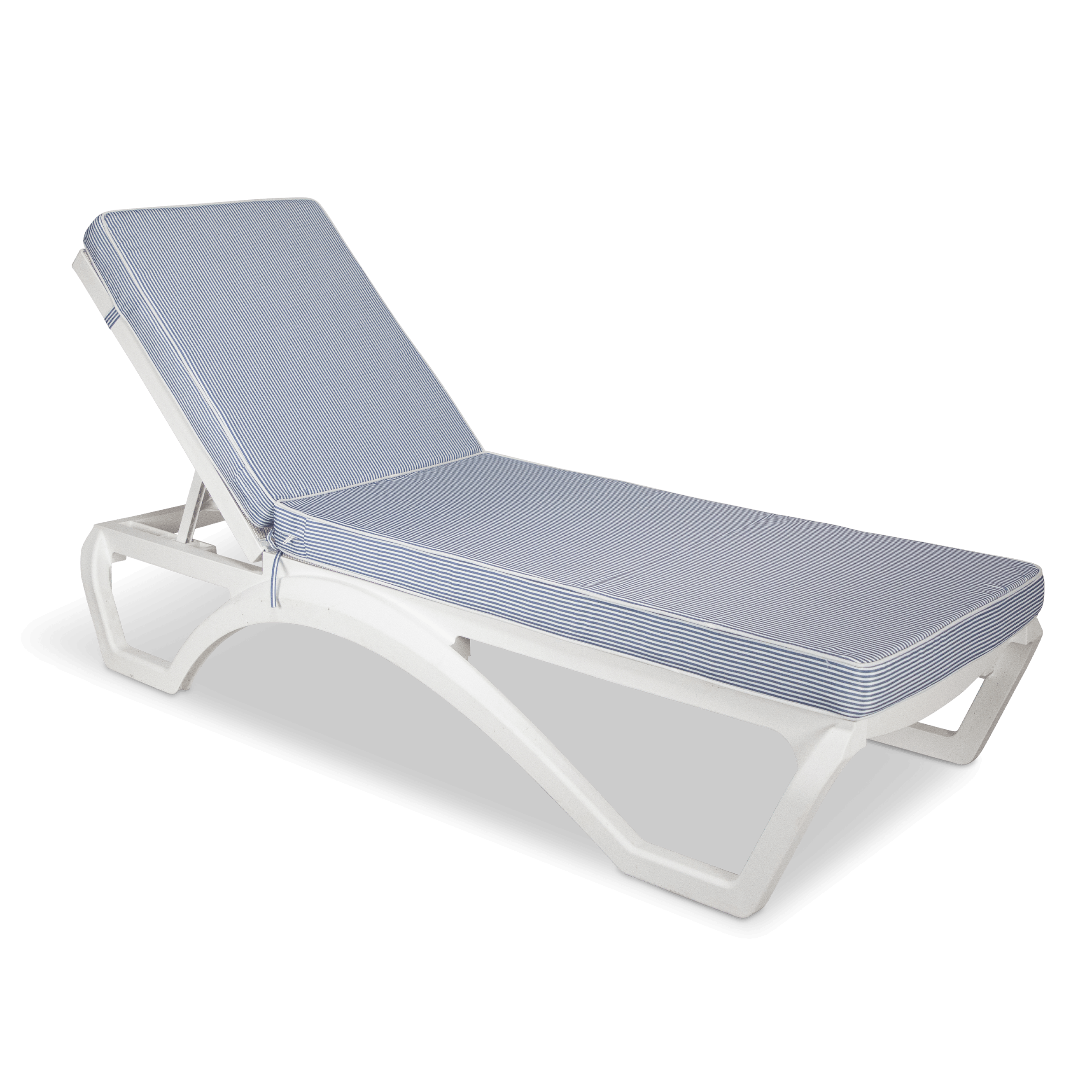 Tahiti Marine Stripe Sunlounger Outdoor Chair Cushion - 120x56x7.6cm