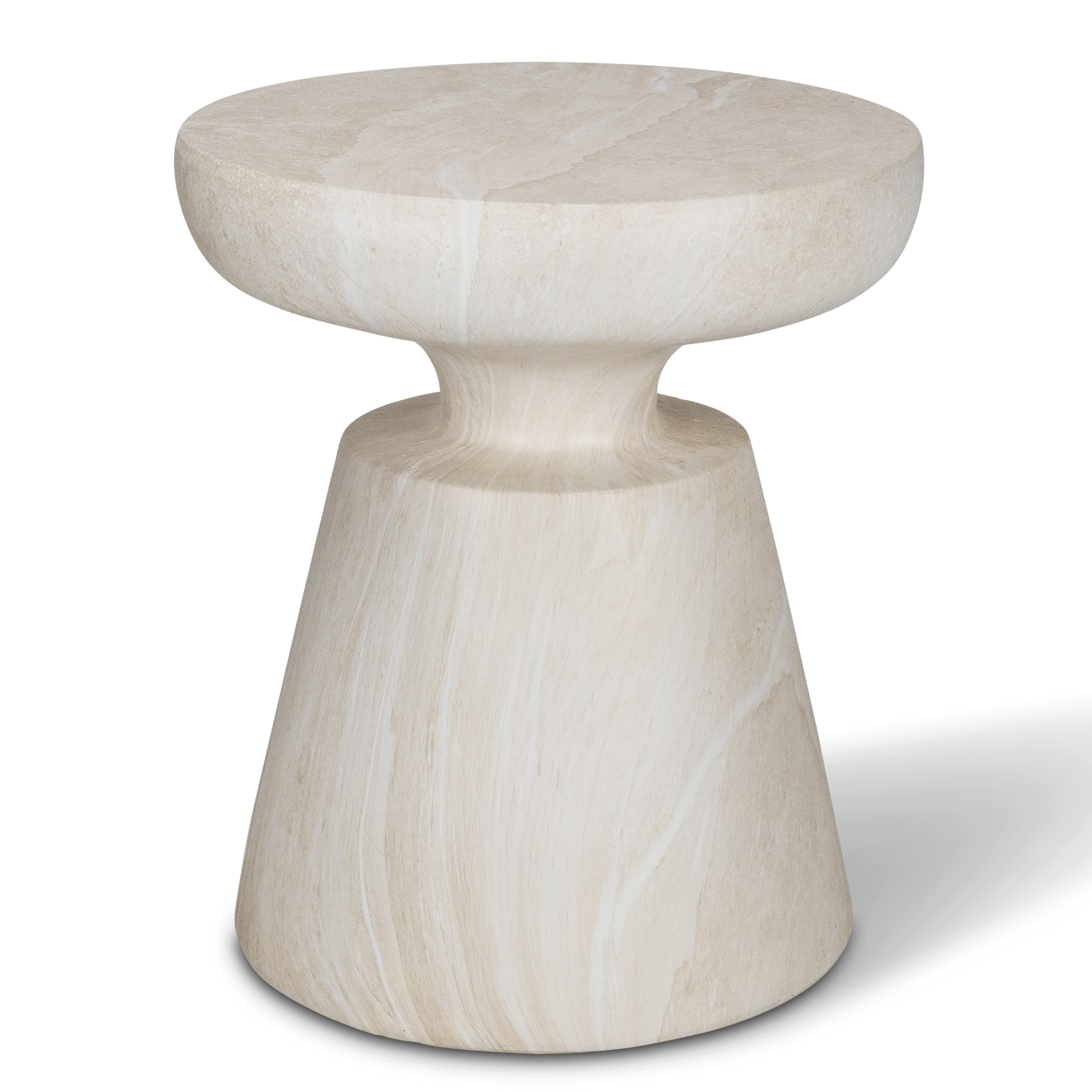 Venezia Side Table in MGO Travertine Finish