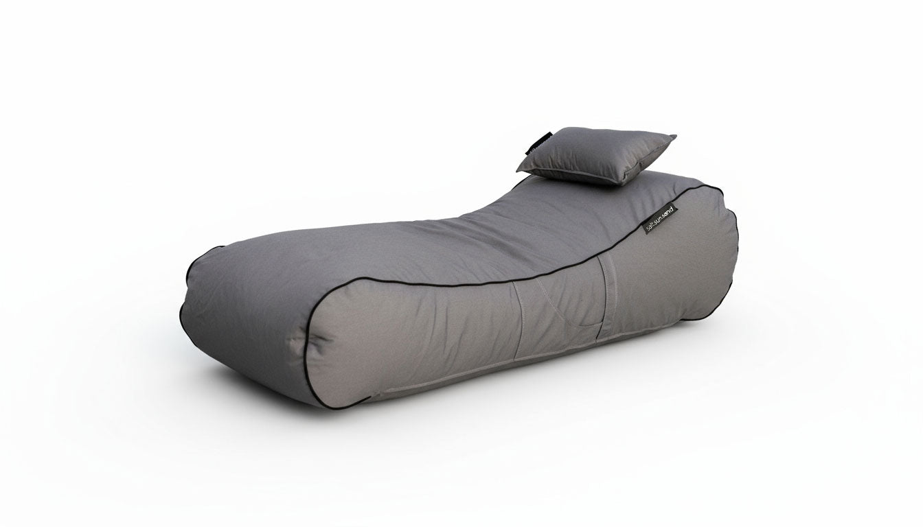 Noosa Outdoor Bean Bag Lounger in Black Check