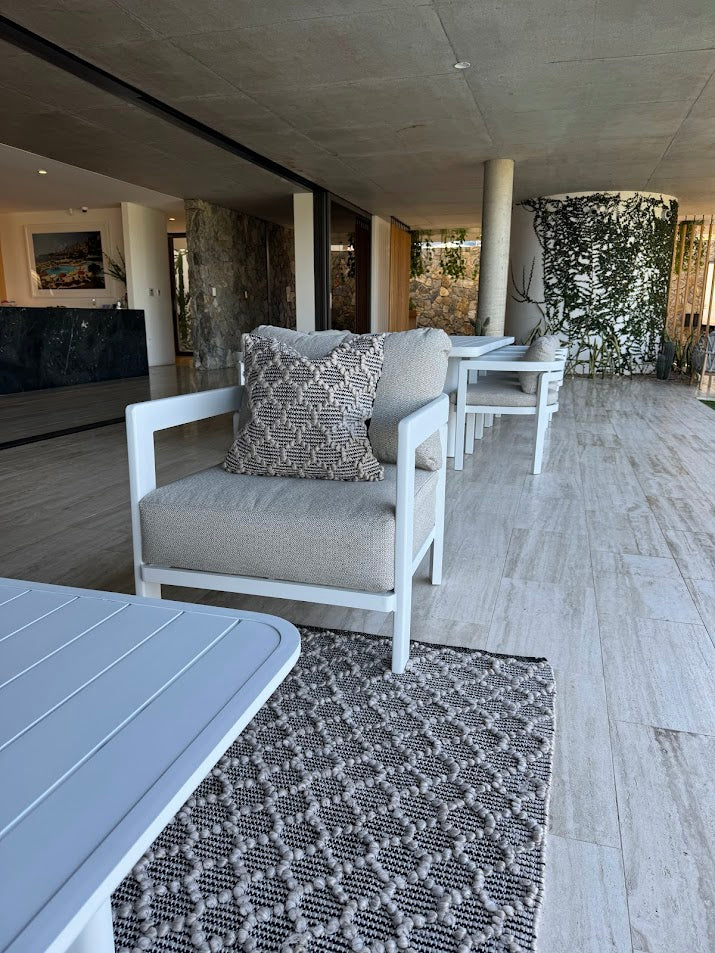 Introducing our game-changing Portsea Outdoor Rug and Cushion Collection