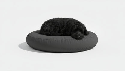 Pawesome Indoor/Outdoor Premium Round Dog Bed in Black Check