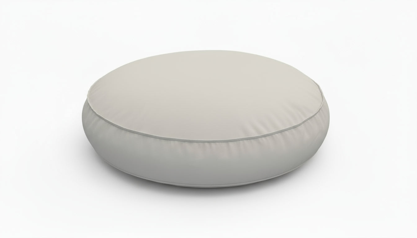 Pawesome Indoor/Outdoor Premium Round Dog Bed in Tweed Beige