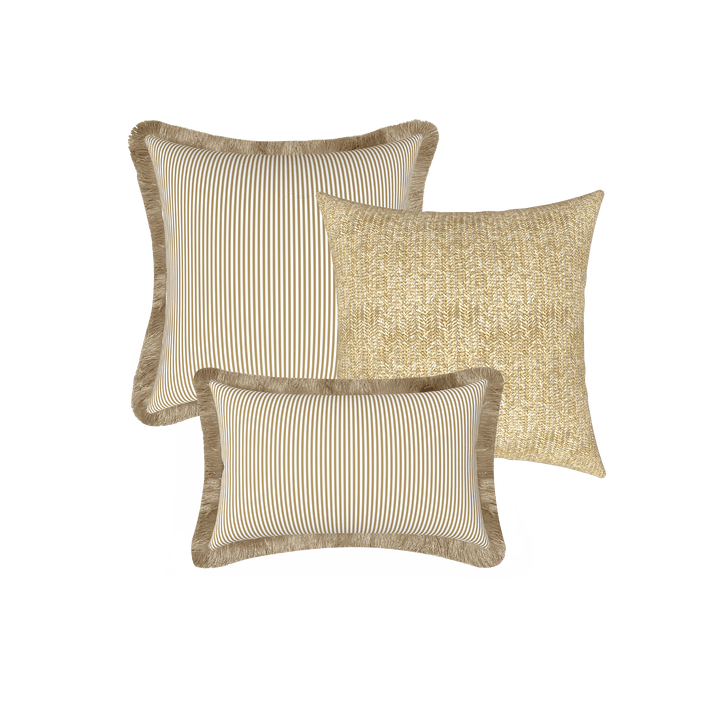Tahiti Outdoor Cushions Stylist Selection - Natural Stripe with Resort