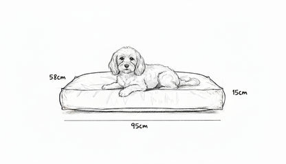 Pawesome Indoor/Outdoor Premium Rectangle Dog Bed in Tweed Beige