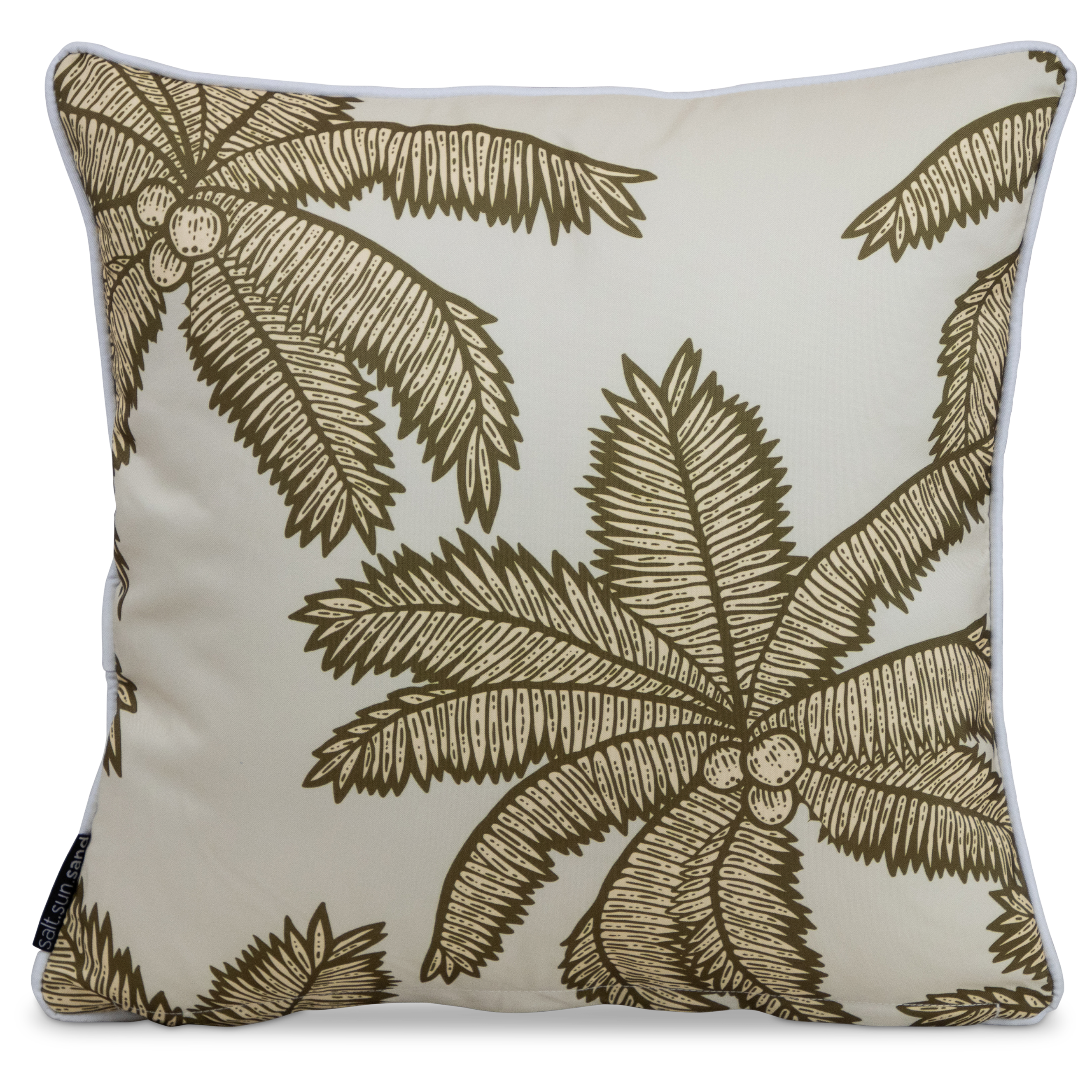 Bondi Coco Palm - 45 x 45 cm Piped Outdoor Cushion