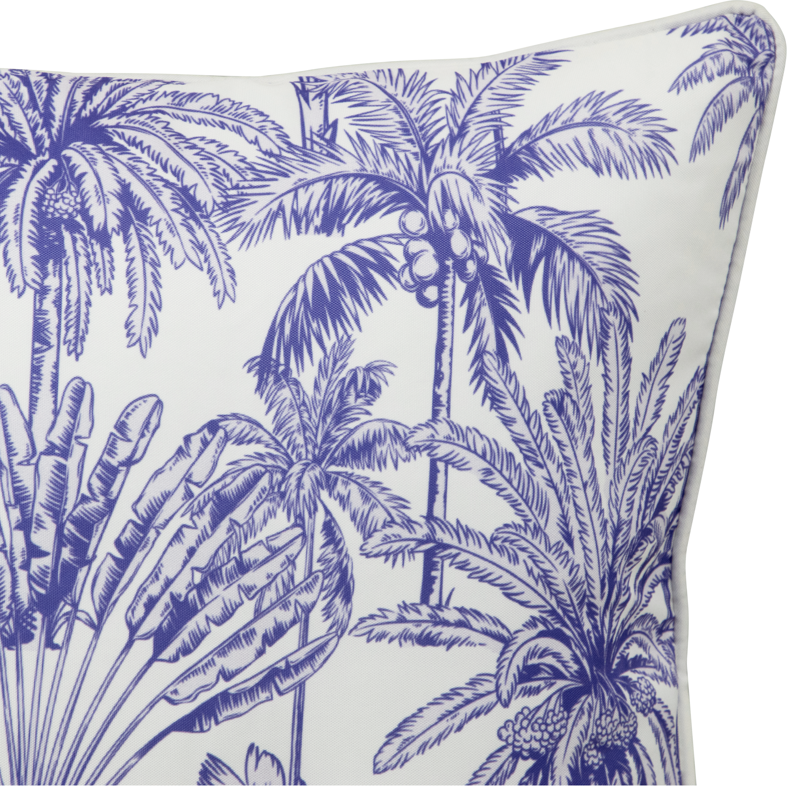 Bondi Urban Oasis Blue - 45 x 45 cm Piped Outdoor Cushion