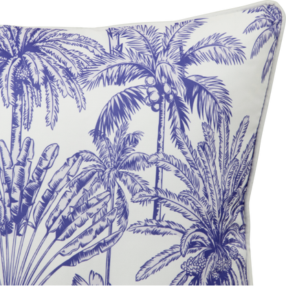 Bondi Urban Oasis Blue - 45 x 45 cm Piped Outdoor Cushion