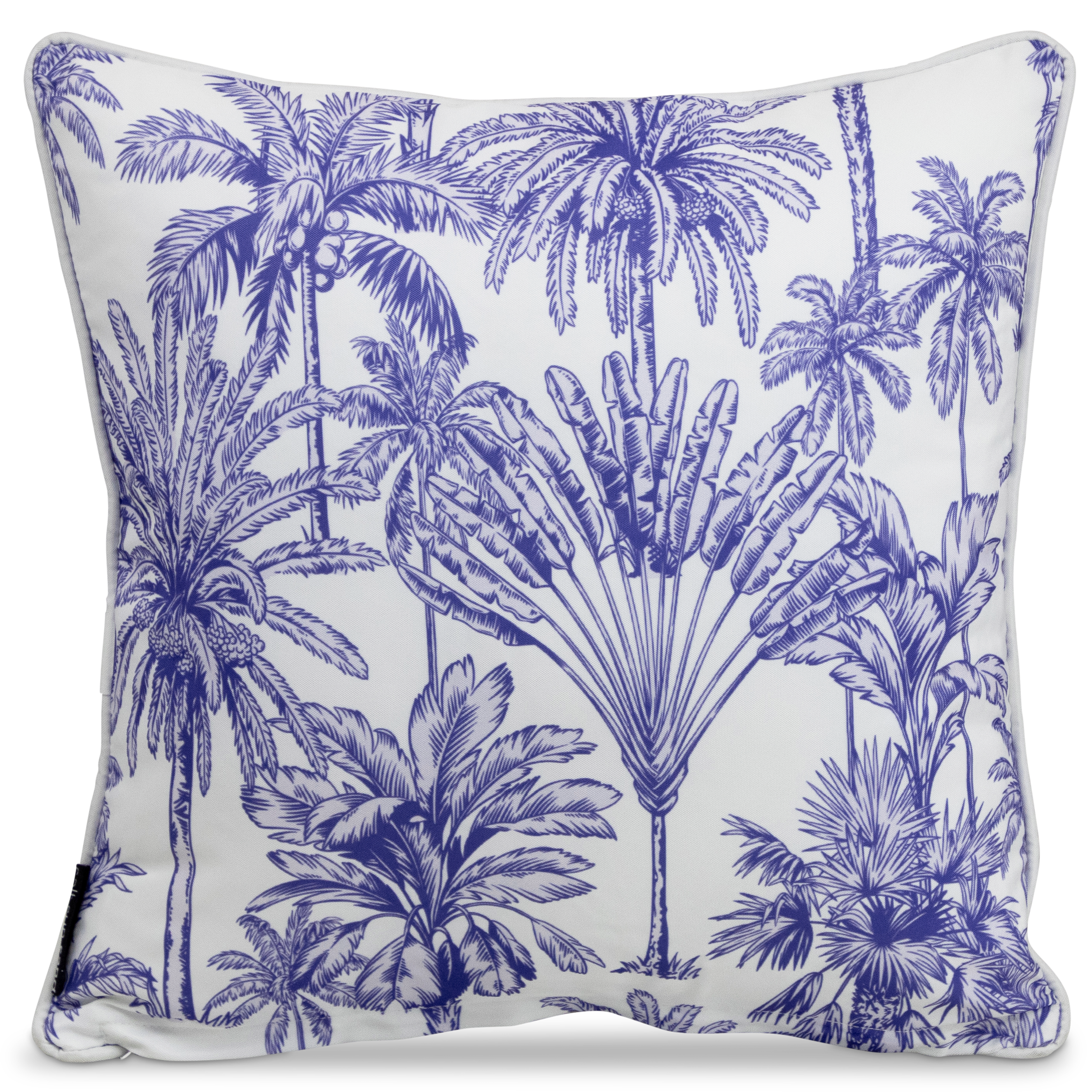 Bondi Urban Oasis Blue - 45 x 45 cm Piped Outdoor Cushion