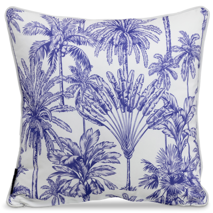 Bondi Urban Oasis Blue - 45 x 45 cm Piped Outdoor Cushion