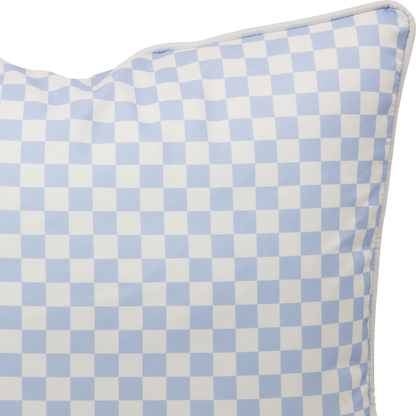 Bondi Steel Blue Check - 45 x 45 cm Piped Outdoor Cushion