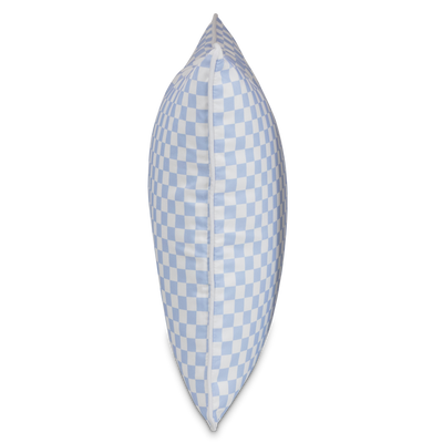 Bondi Steel Blue Check - 45 x 45 cm Piped Outdoor Cushion