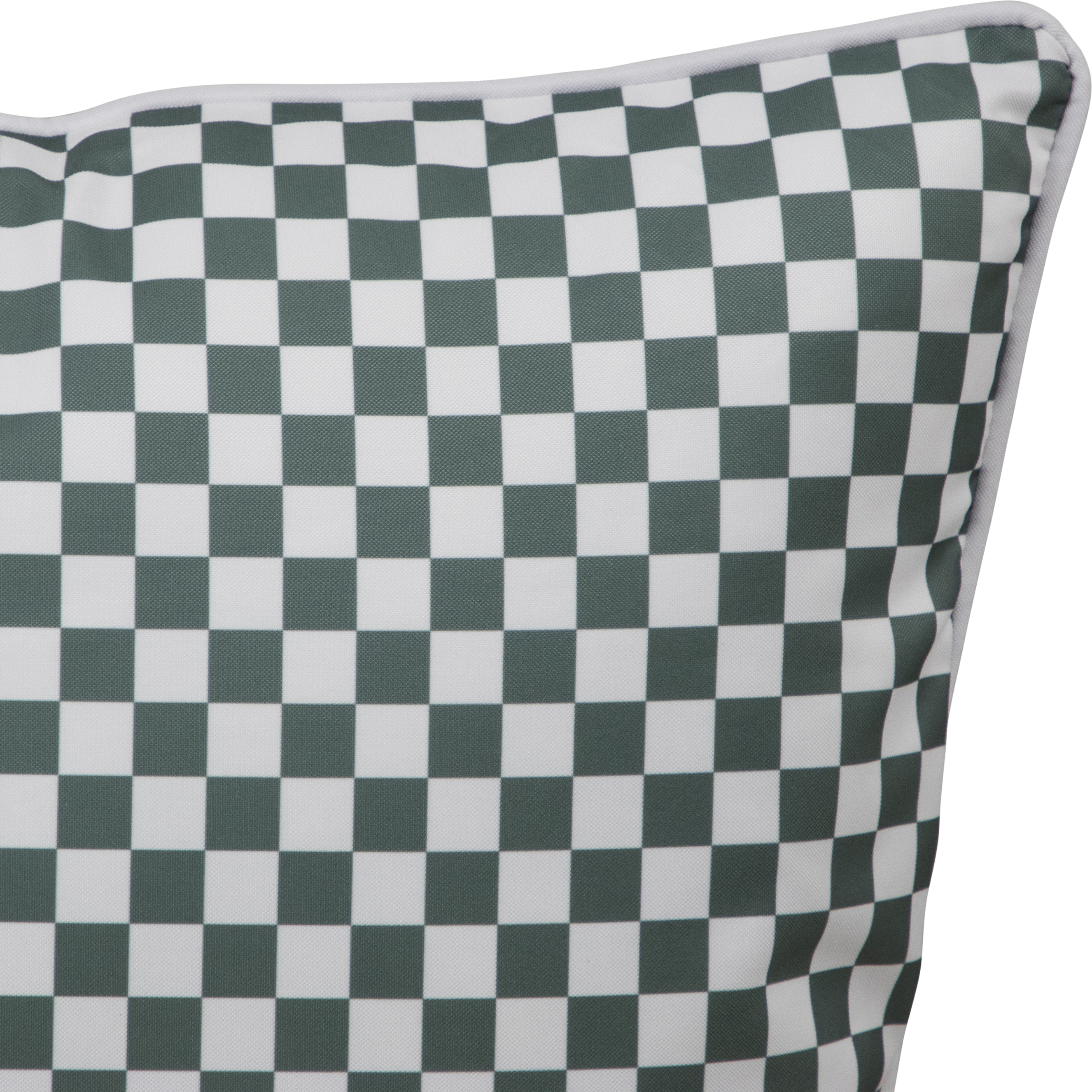 Bondi Forest Green Check - 45 x 45 cm Piped Outdoor Cushion