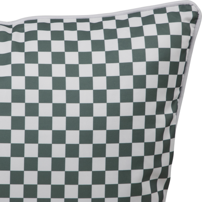 Bondi Forest Green Check - 45 x 45 cm Piped Outdoor Cushion