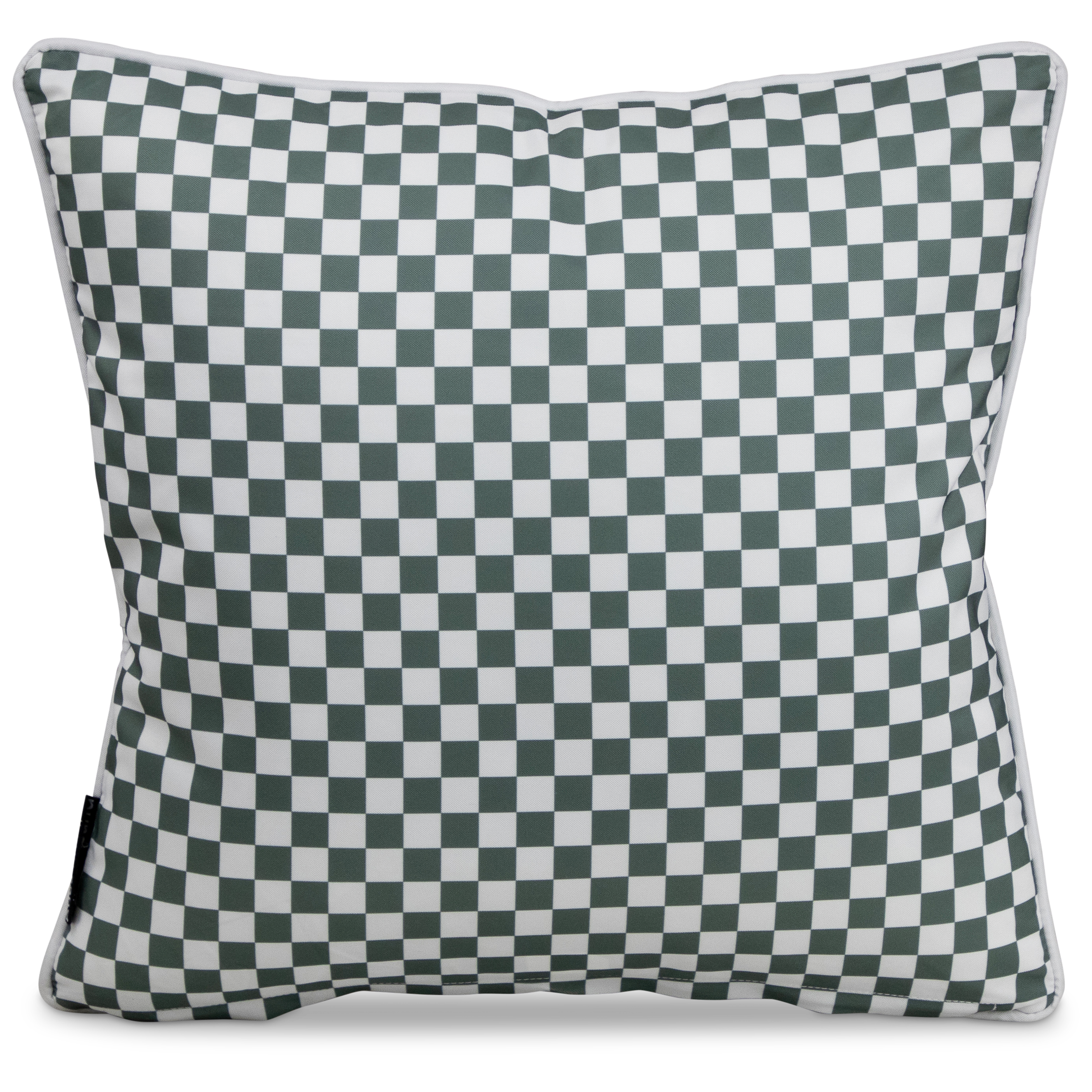 Bondi Forest Green Check - 45 x 45 cm Piped Outdoor Cushion