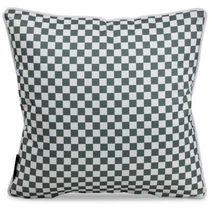 Bondi Forest Green Check - 45 x 45 cm Piped Outdoor Cushion