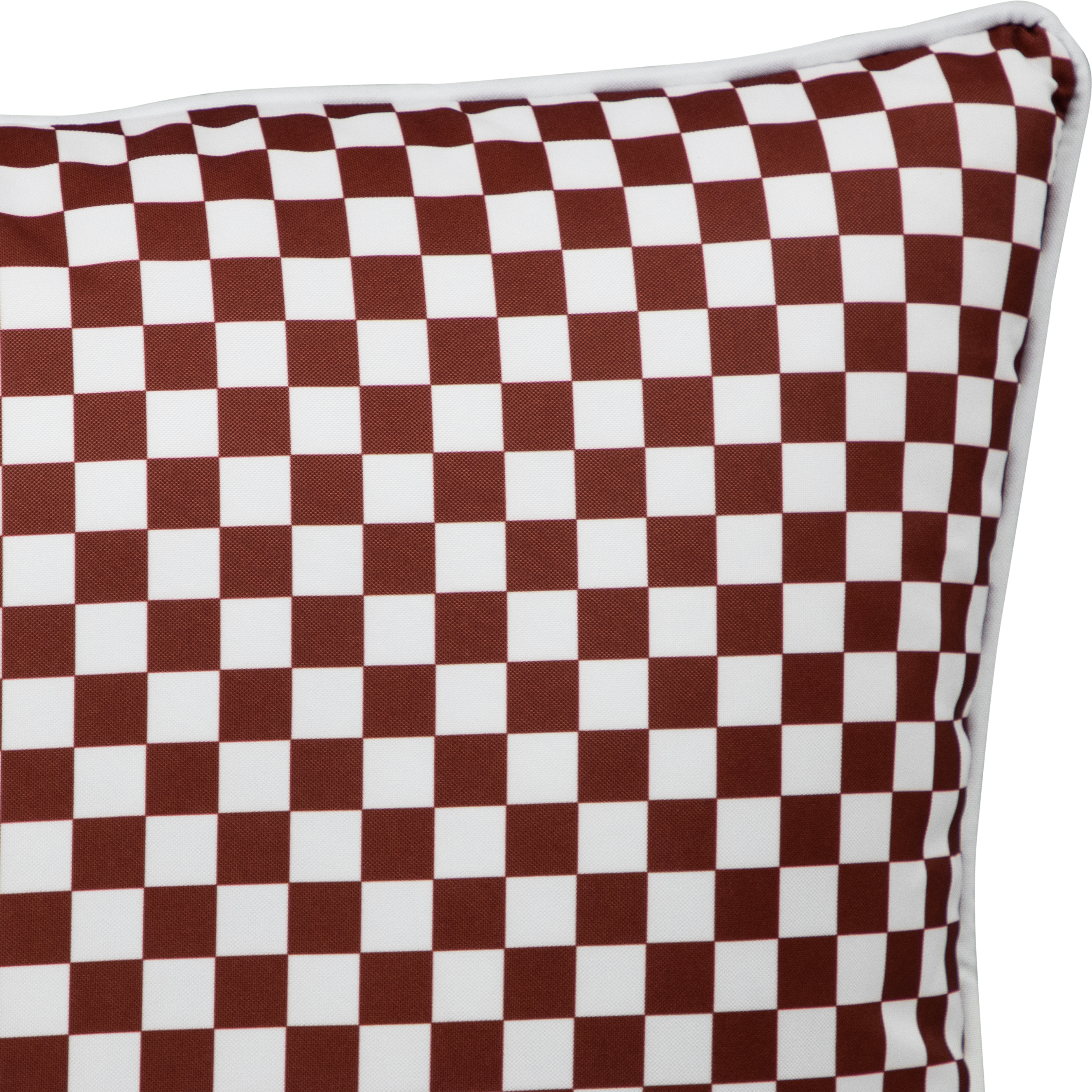 Bondi Chestnut Check - 45 x 45 cm Piped Outdoor Cushion