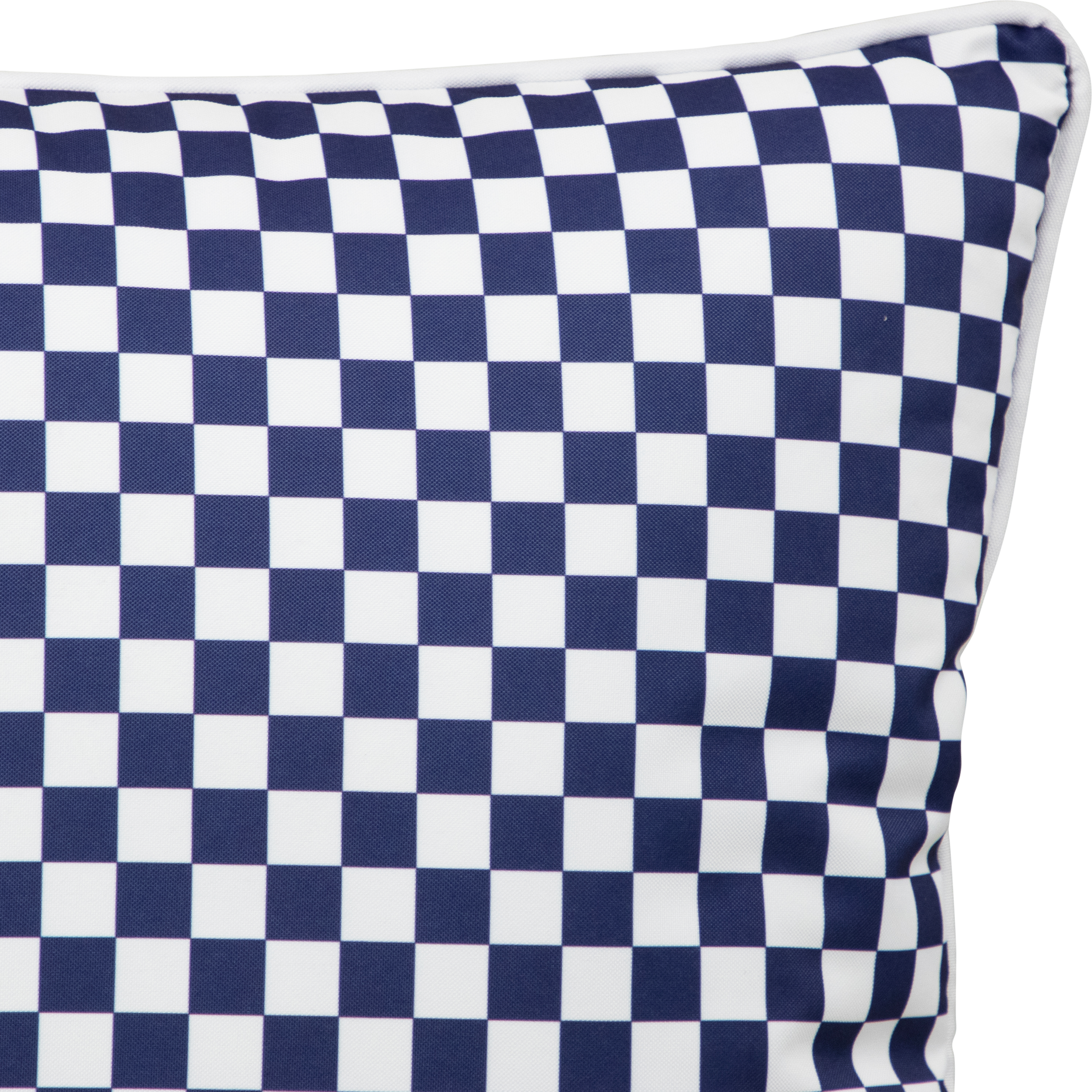 Bondi Navy Check - 45 x 45 cm Piped Outdoor Cushion