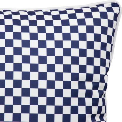 Bondi Navy Check - 45 x 45 cm Piped Outdoor Cushion